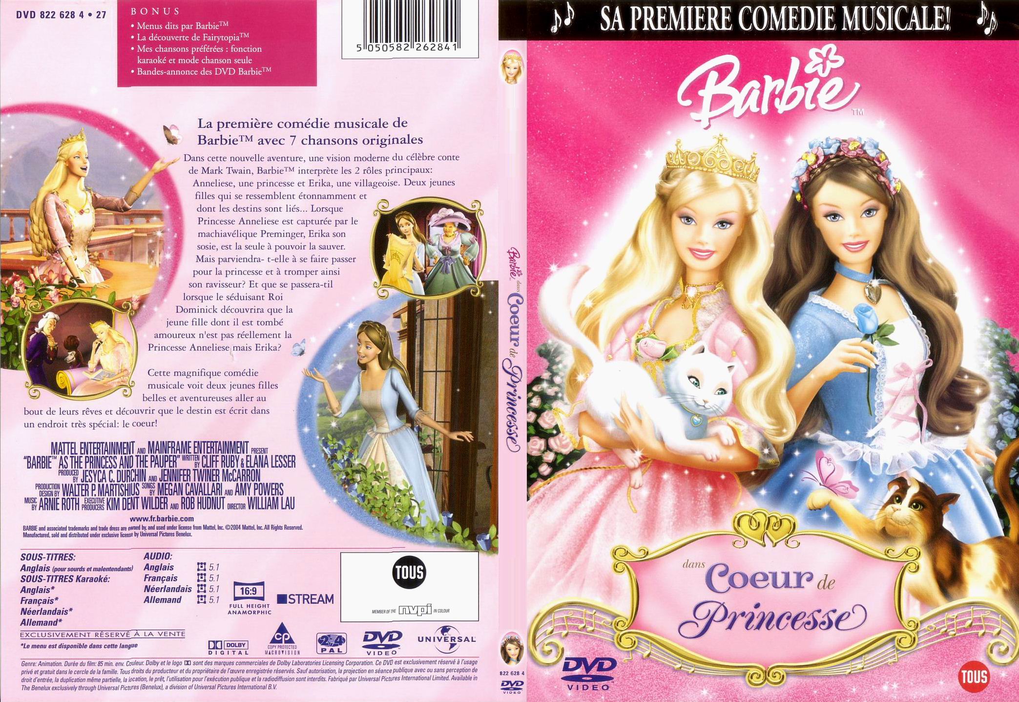 Jaquette DVD Barbie coeur de princesse - SLIM