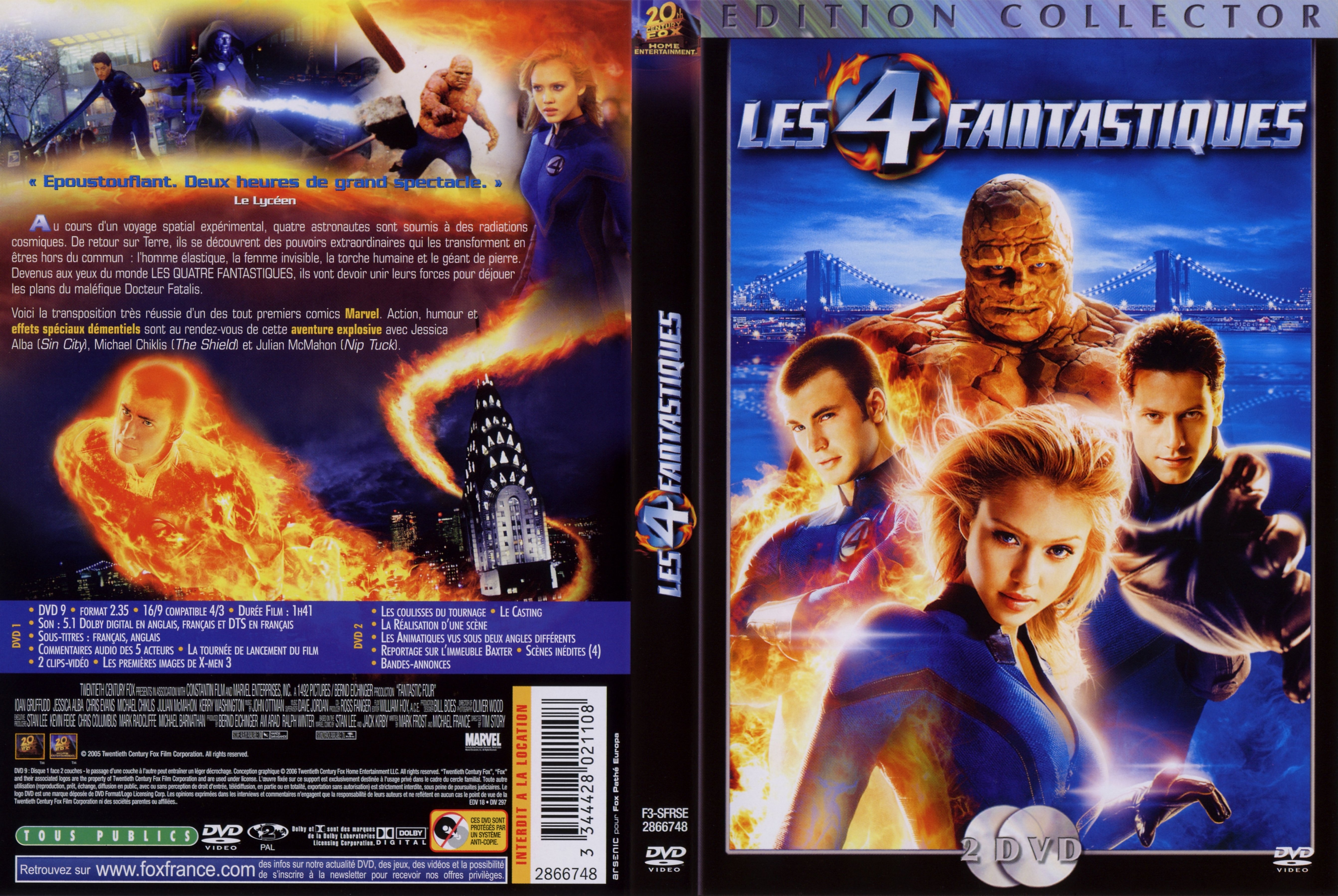 Jaquette DVD de Les 4 fantastiques v2  Cinéma Passion