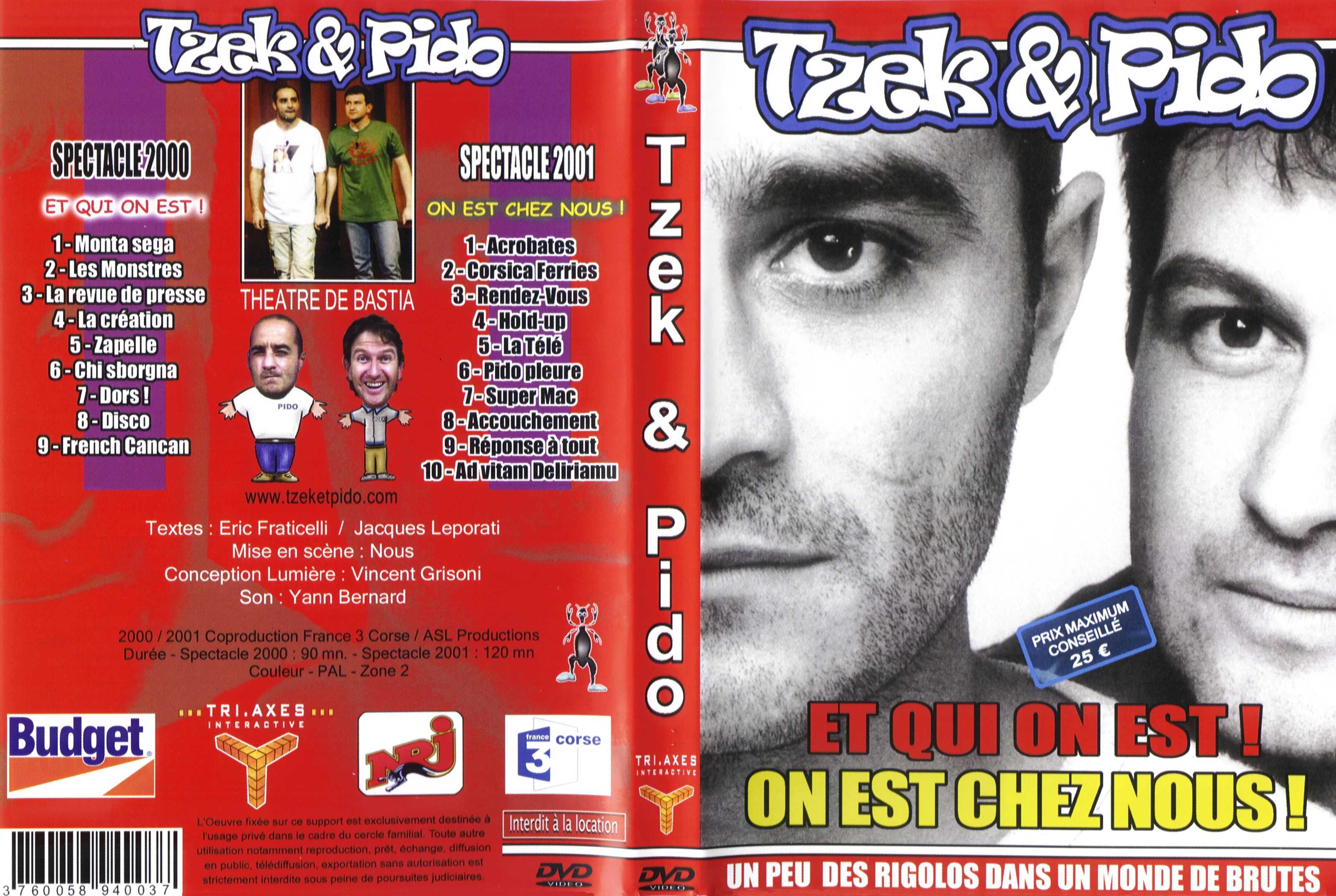 Jaquette DVD Tzek et Pido spectacle 2000 2001