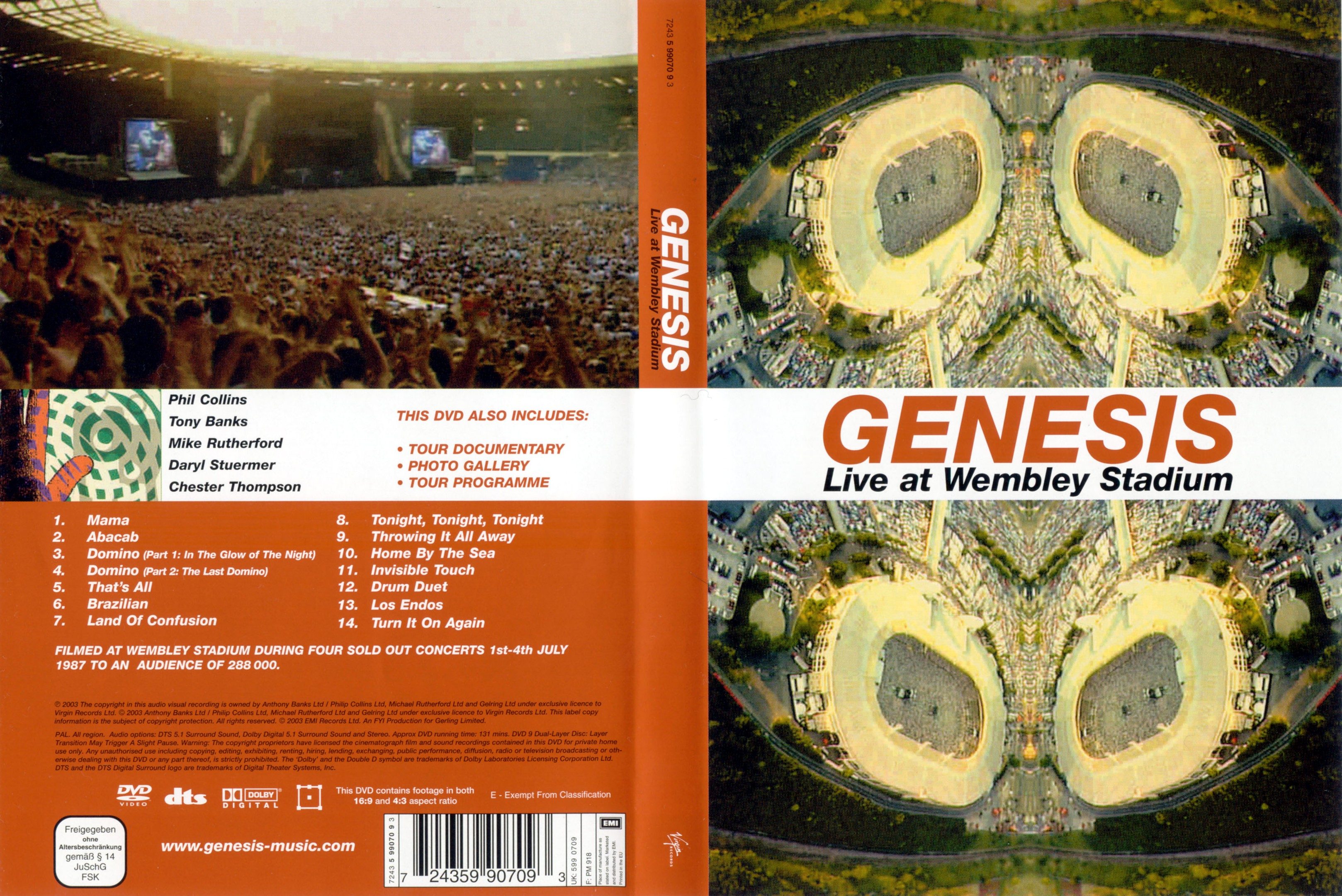 Jaquette DVD Genesis Live at Wembley