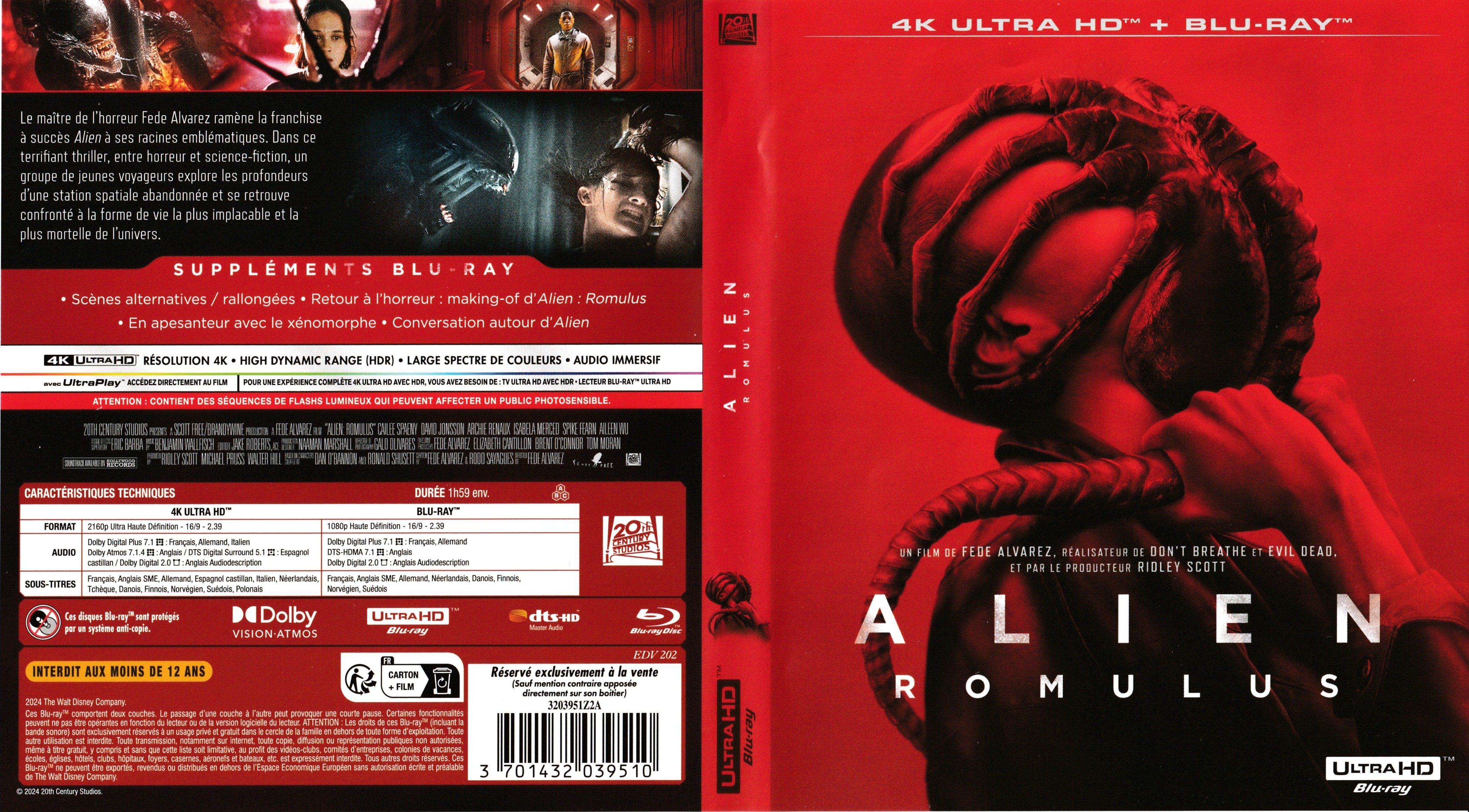 Jaquette DVD Alien Romulus 4K (BLU-RAY)