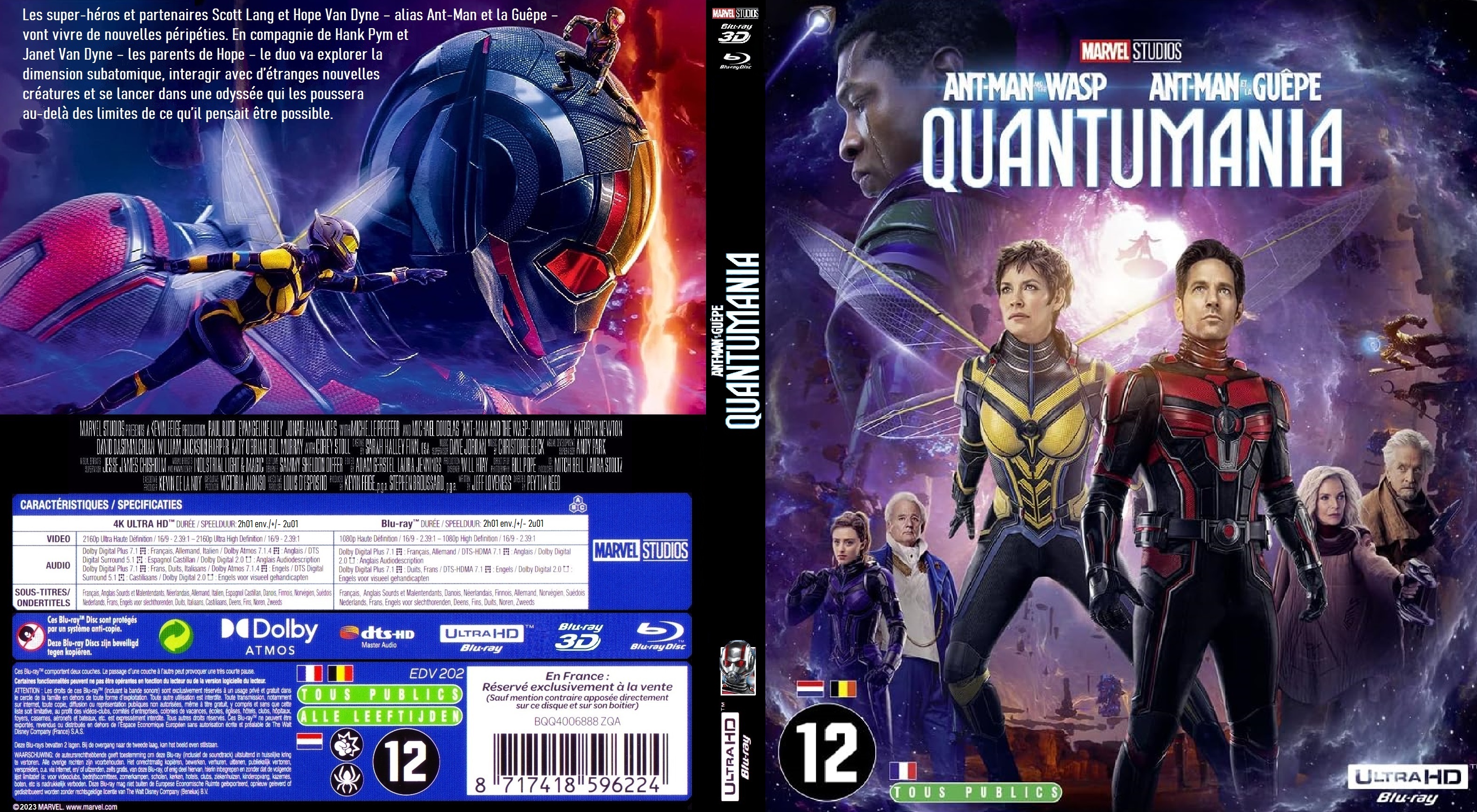 Jaquette DVD Ant-man et la gupe Quantumania custom 4k (BLU-RAY)