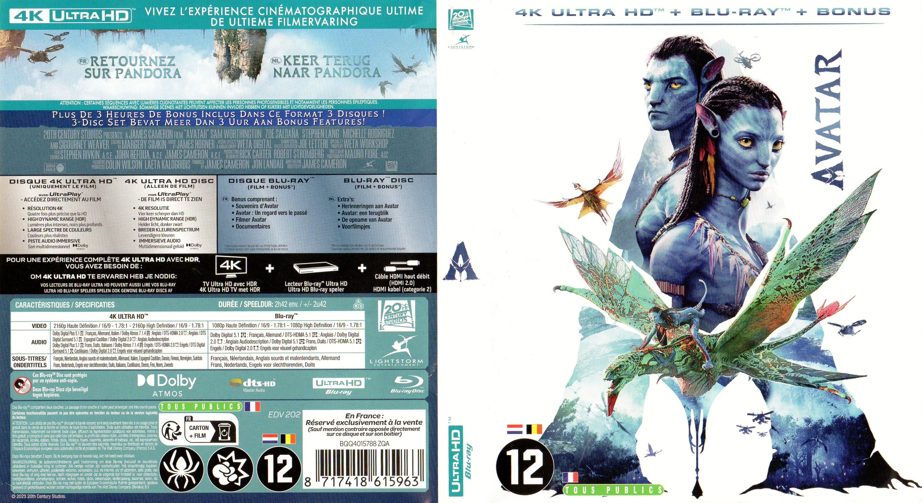 Jaquette DVD Avatar 4K (BLU-RAY)