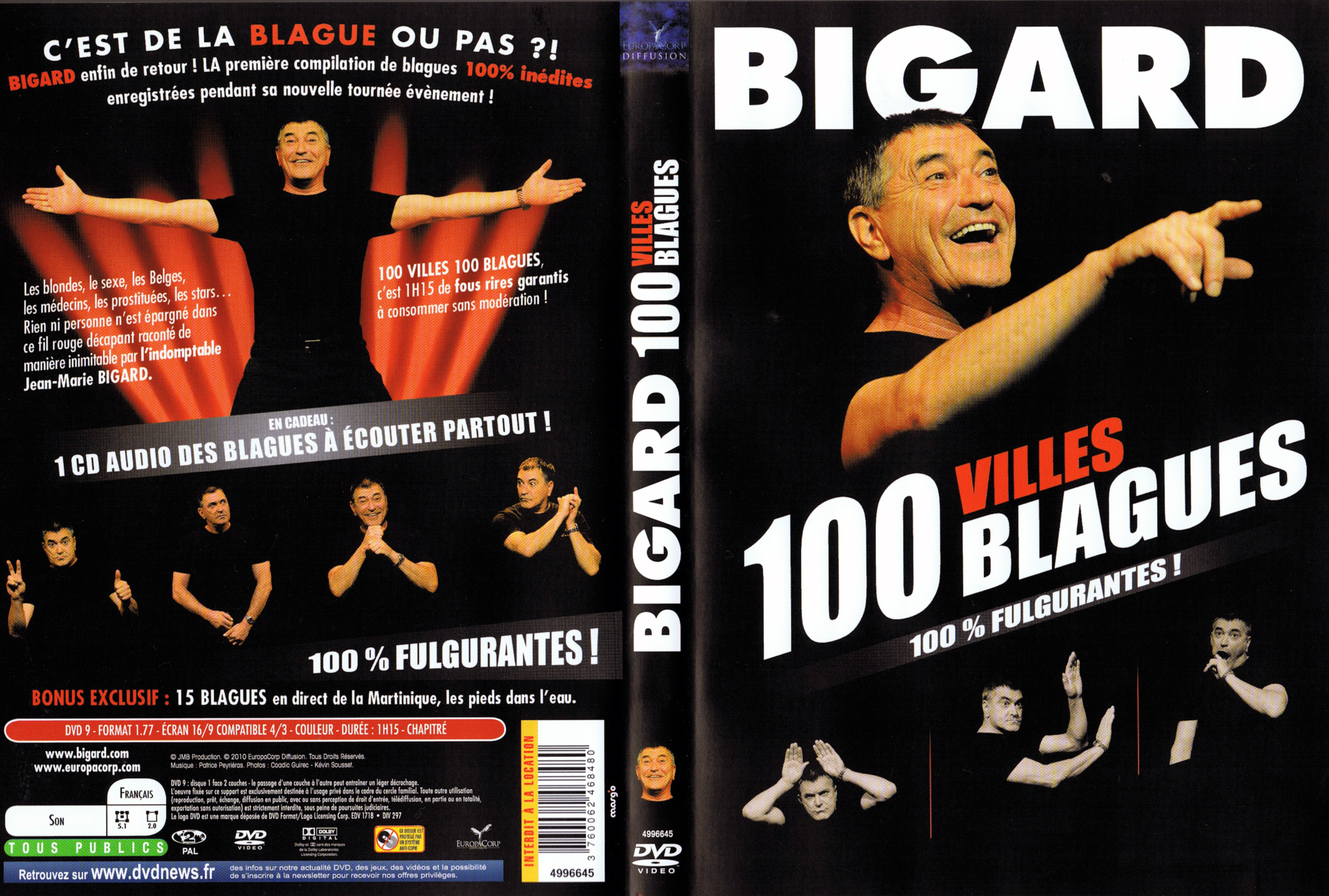 Jaquette DVD Bigard 100 blagues 100 villes