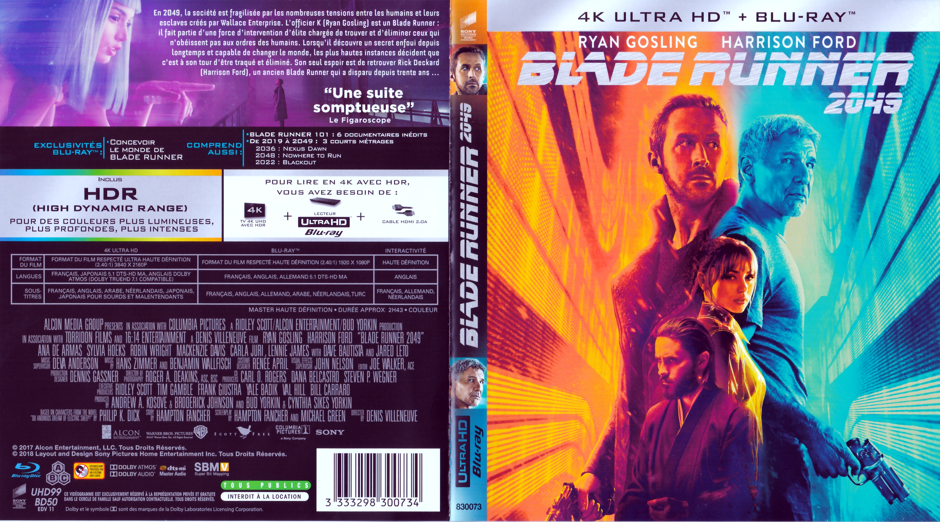 Jaquette DVD Blade runner 2049 4K (BLU-RAY)