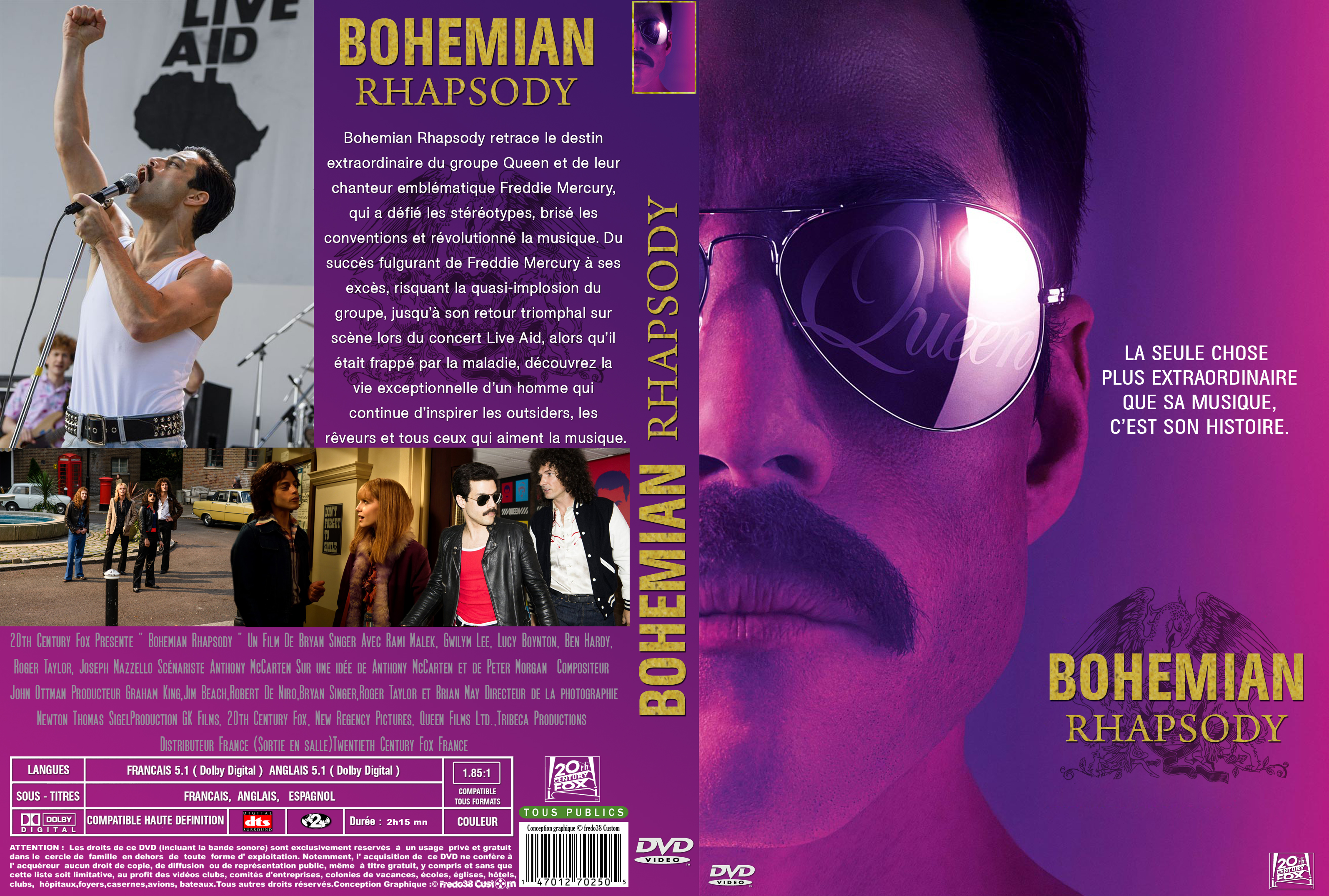 Jaquette DVD Bohemian Rhapsody custom