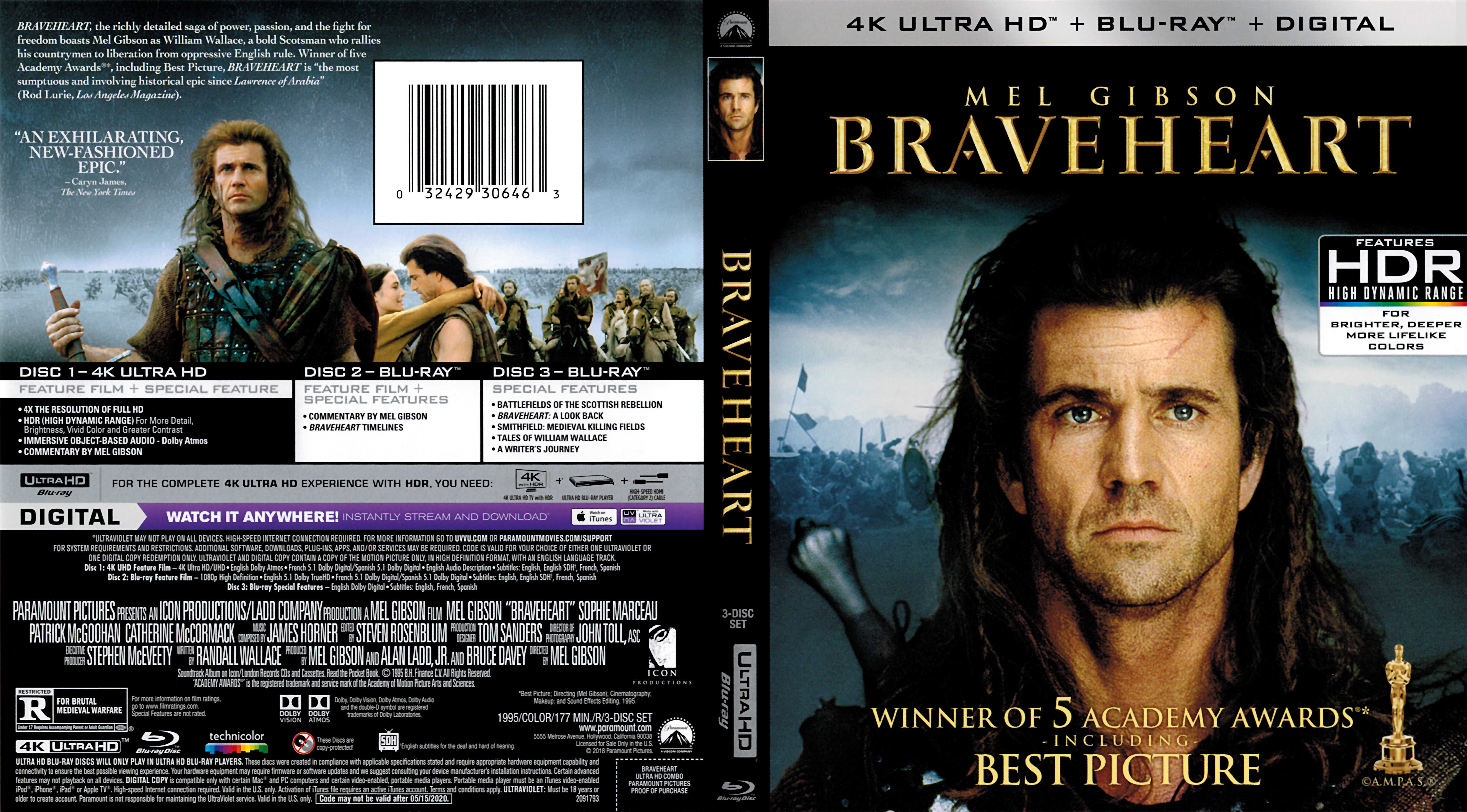 Jaquette DVD Braveheart 4K (BLU-RAY)