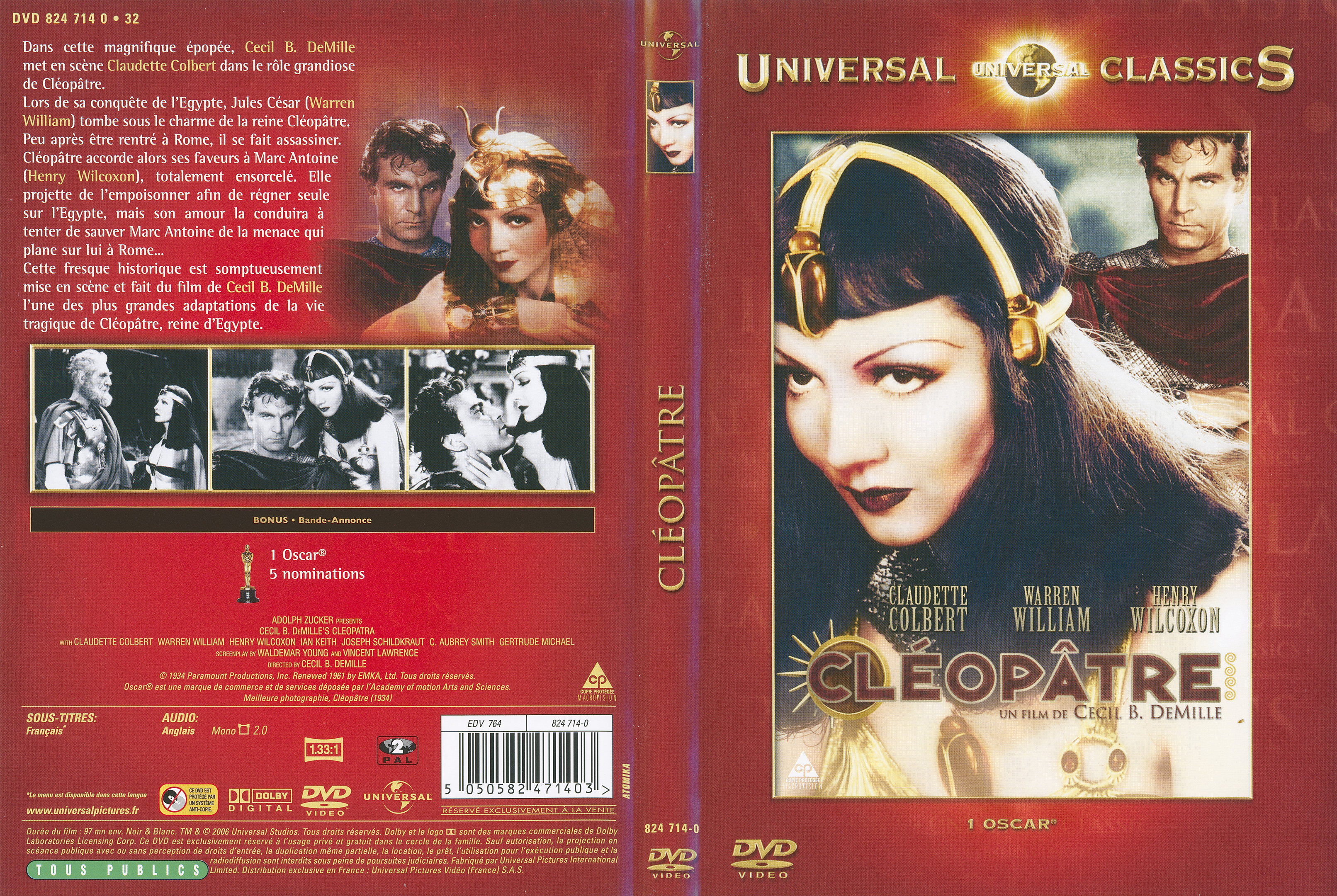 Jaquette DVD Cleopatre (1934) v2