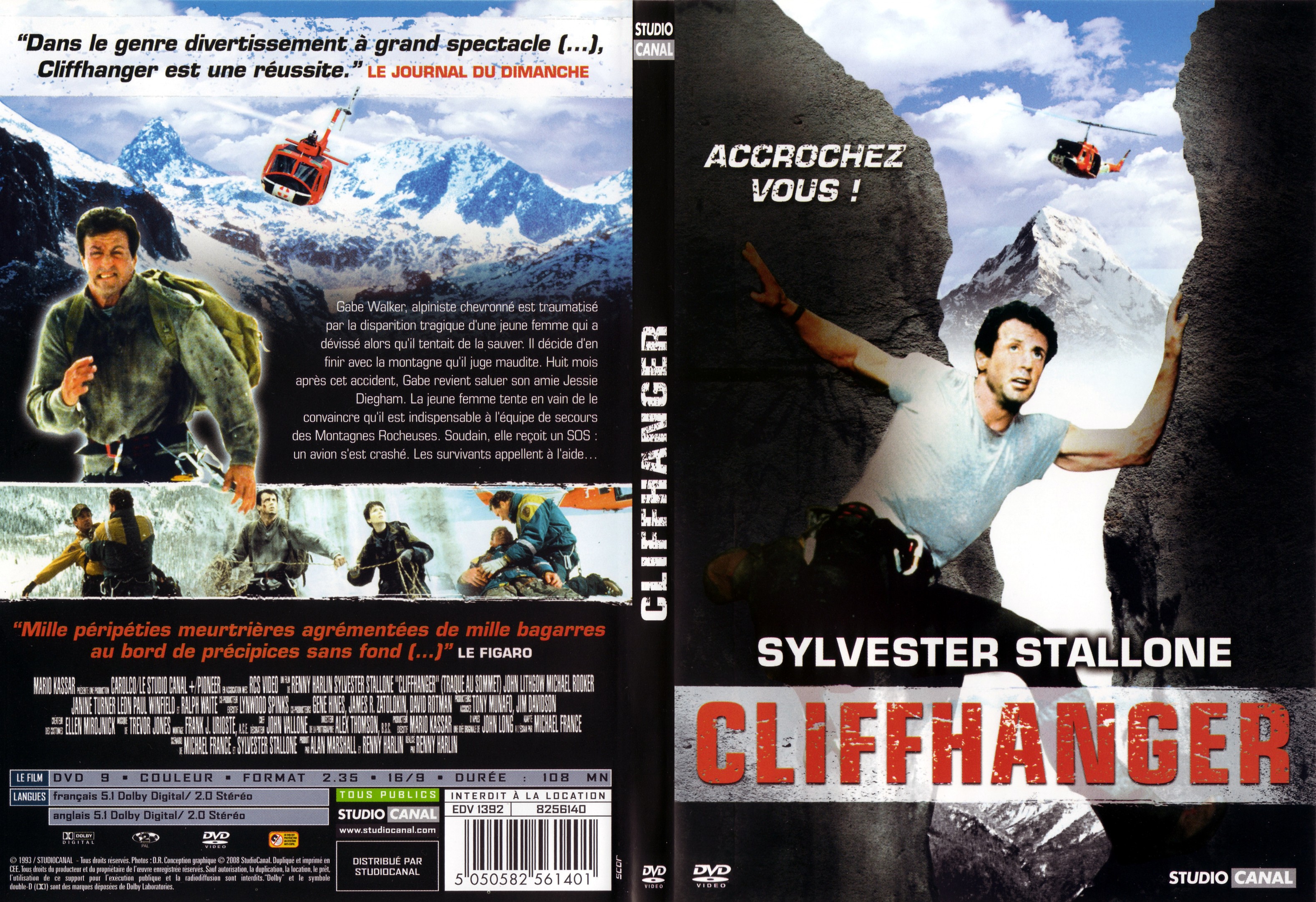 Jaquette DVD Cliffhanger - SLIM