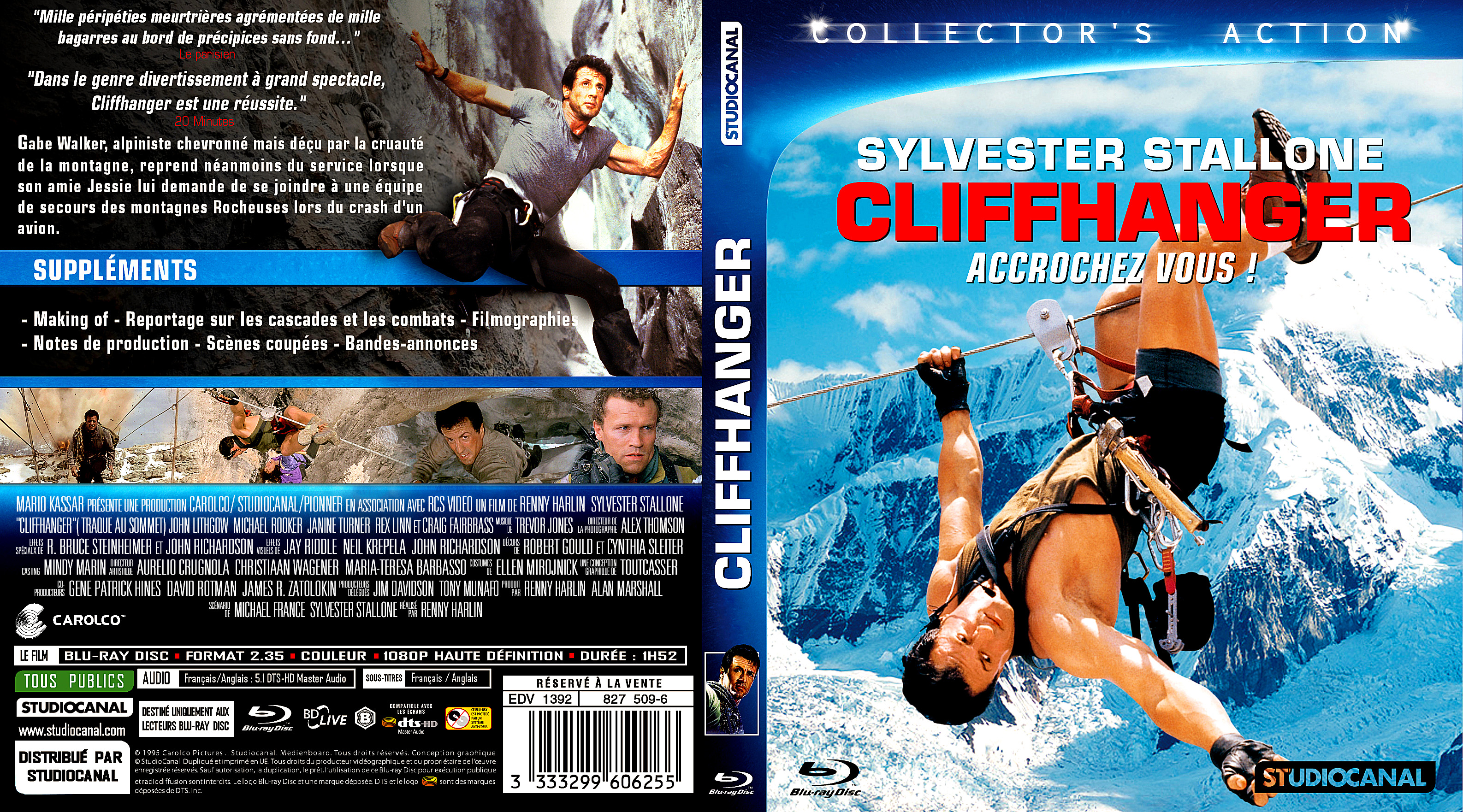 Jaquette Dvd De Cliffhanger Custom Blu Ray Cinéma Passion