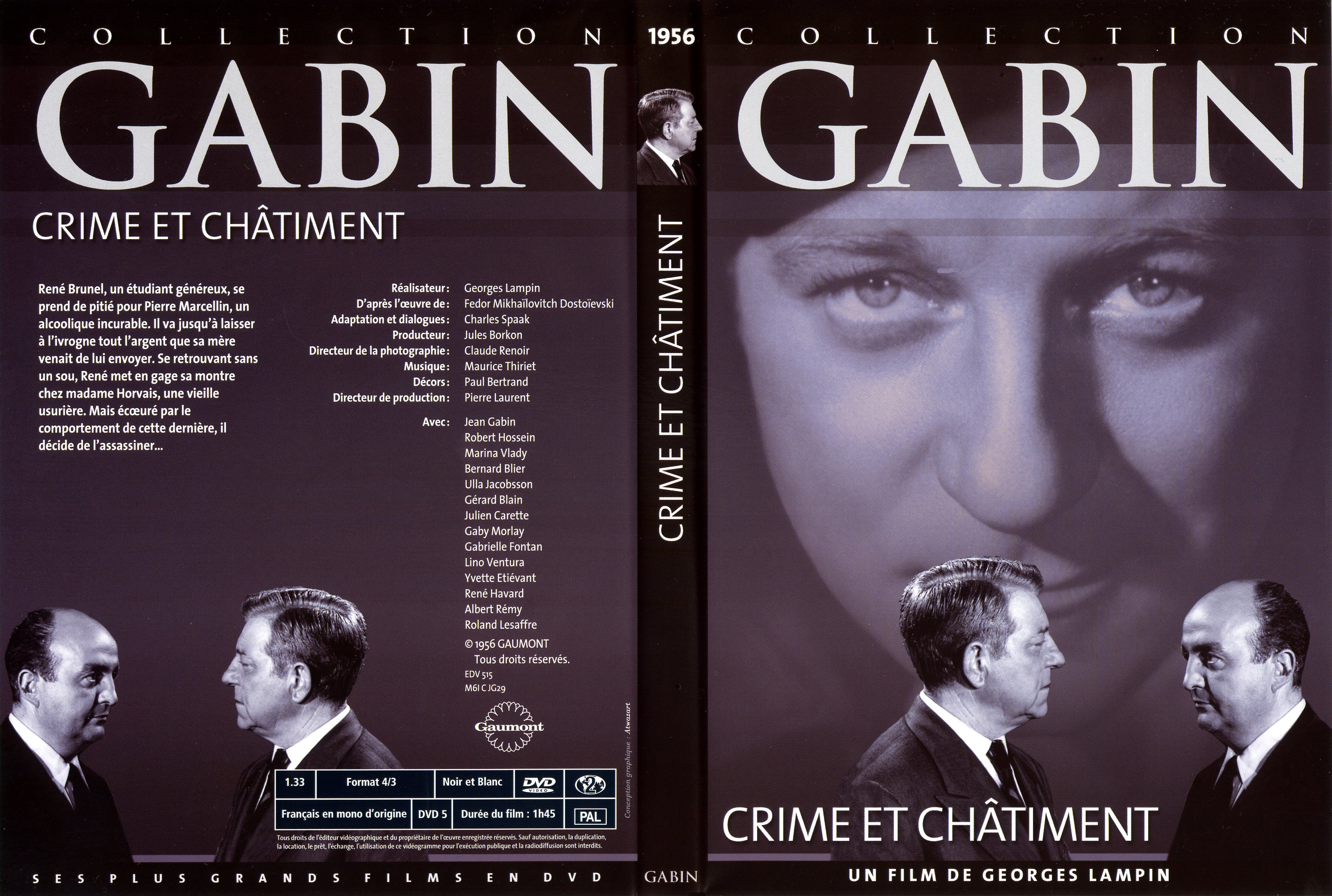 Jaquette DVD Crime et chatiment (Jean Gabin)