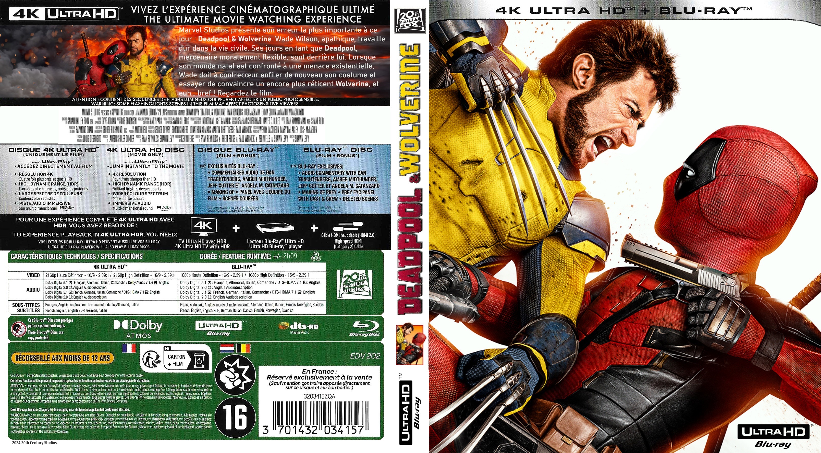 Jaquette DVD Deadpool & Wolverine 4K custom (BLU-RAY)