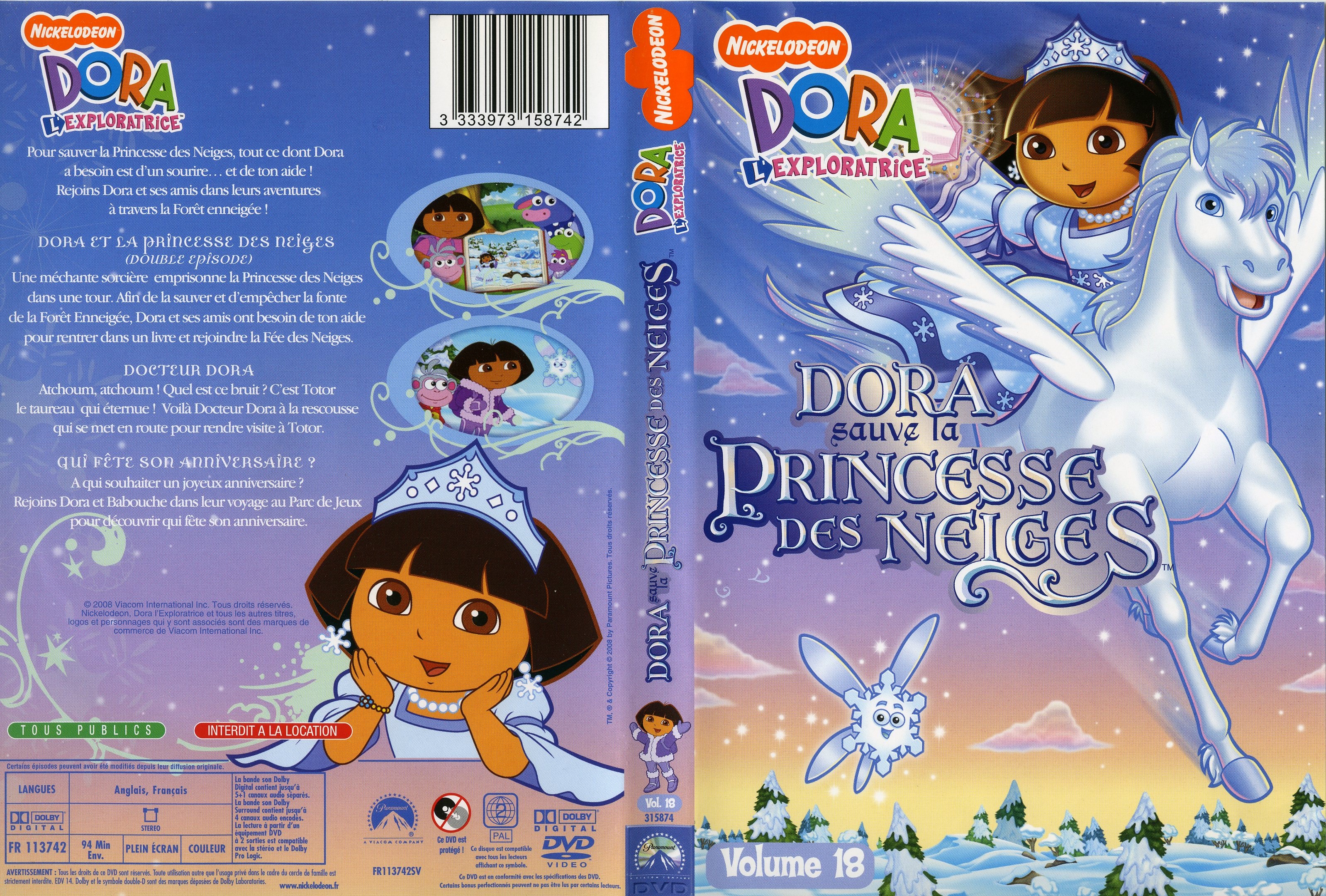 Jaquette DVD Dora sauve la princesse des neiges
