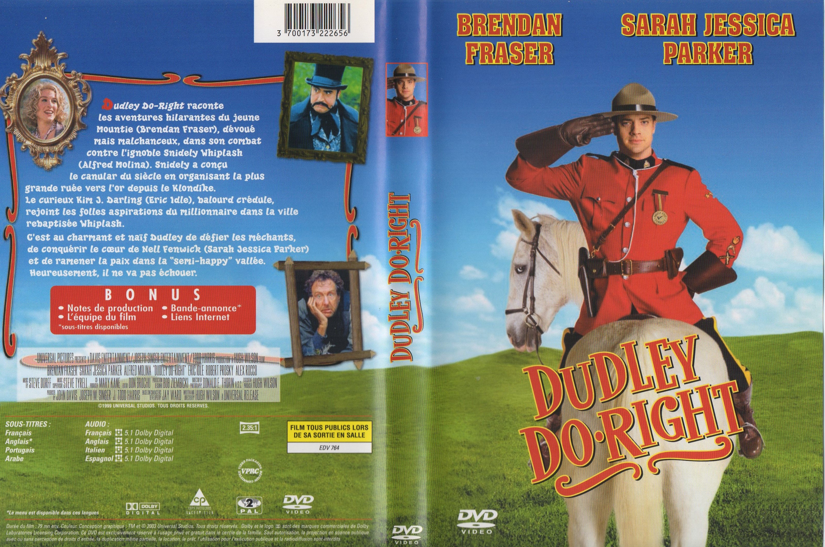 Jaquette DVD Dudley Do Right v2