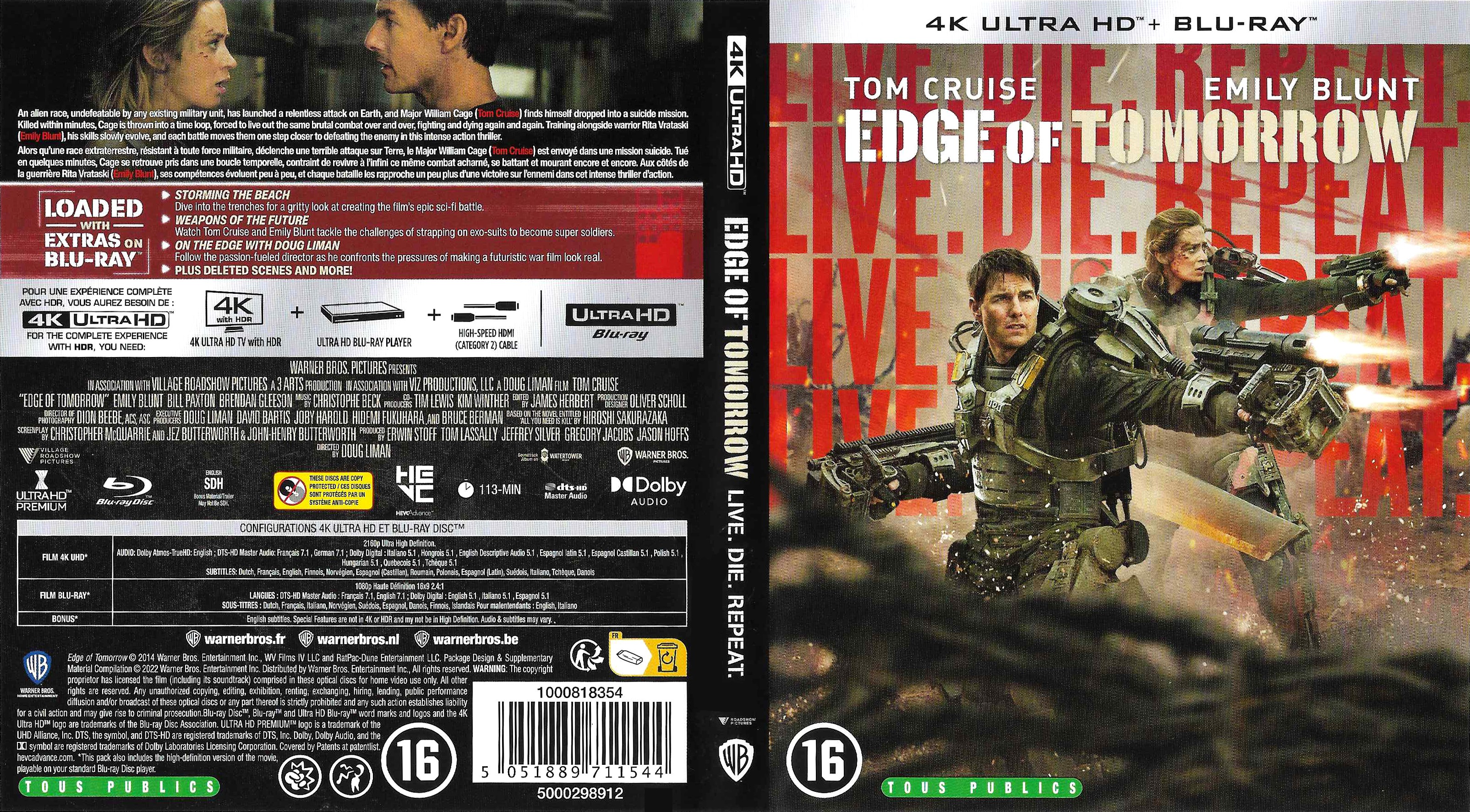 Jaquette DVD Edge Of Tomorrow 4K (BLU-RAY)