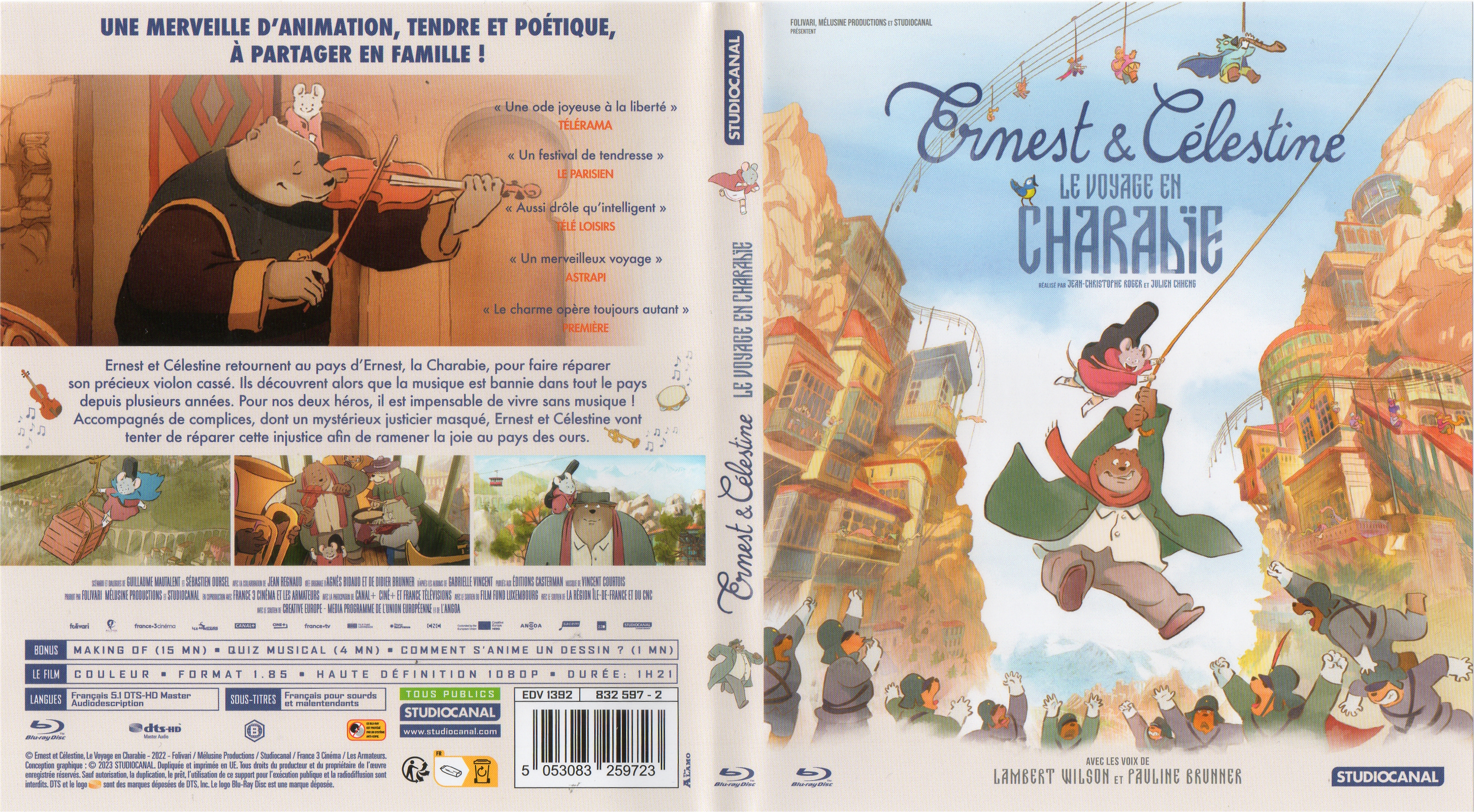 Jaquette DVD Ernest et Celestine, voyage en Charabie (BLU-RAY)
