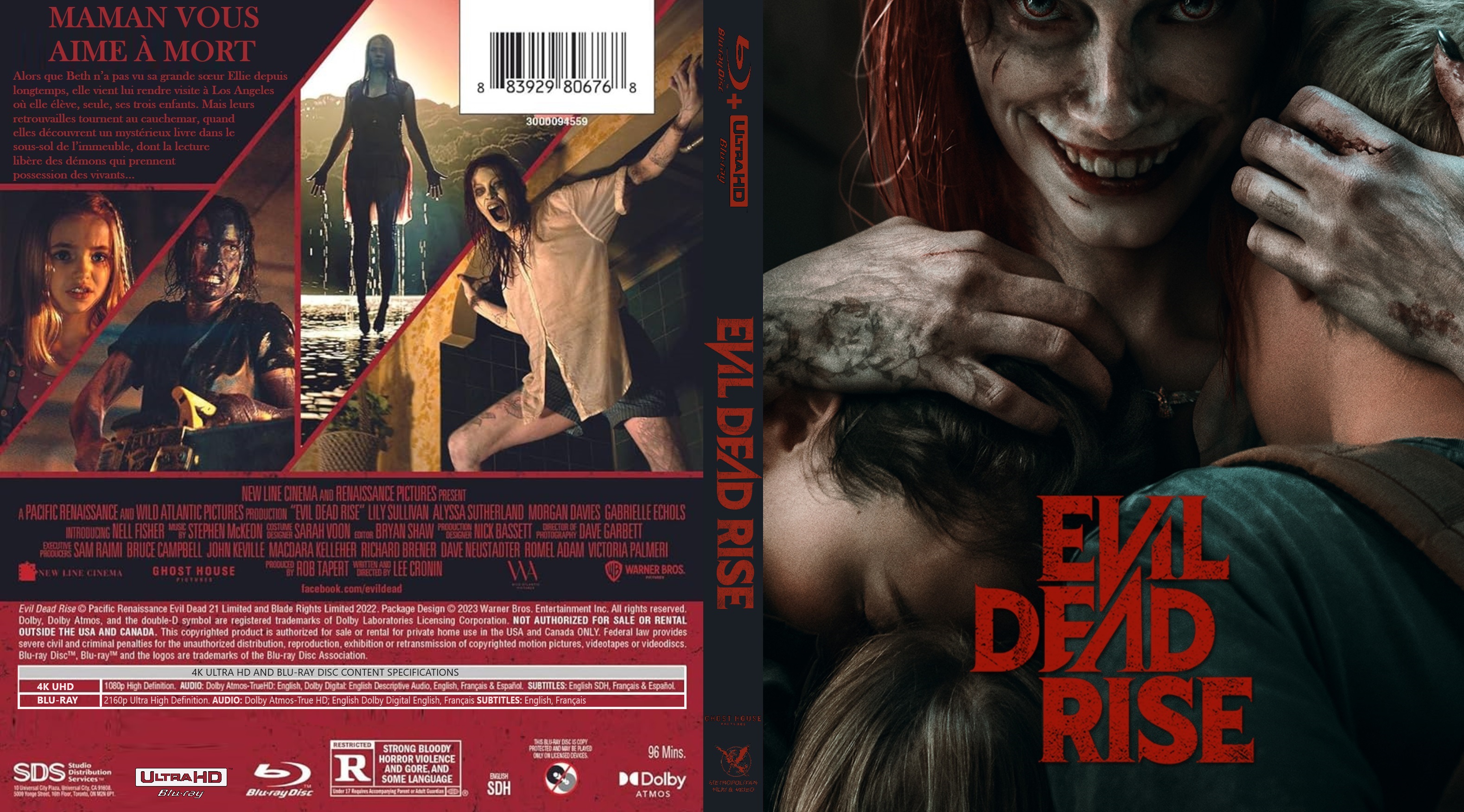 Jaquette DVD Evil Dead Rise 4K custom (BLU-RAY)