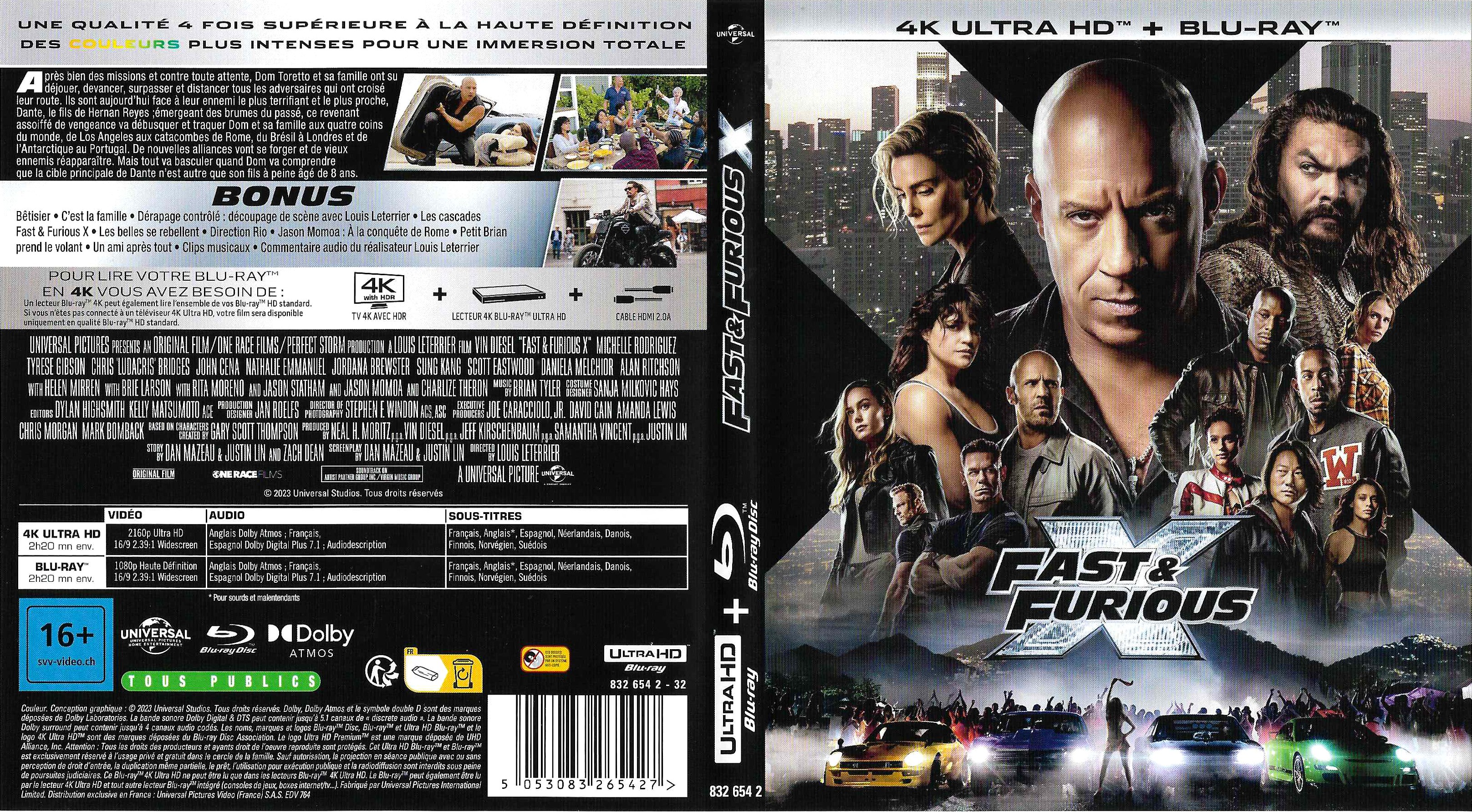 Jaquette DVD Fast And Furious X 4K (BLU-RAY)
