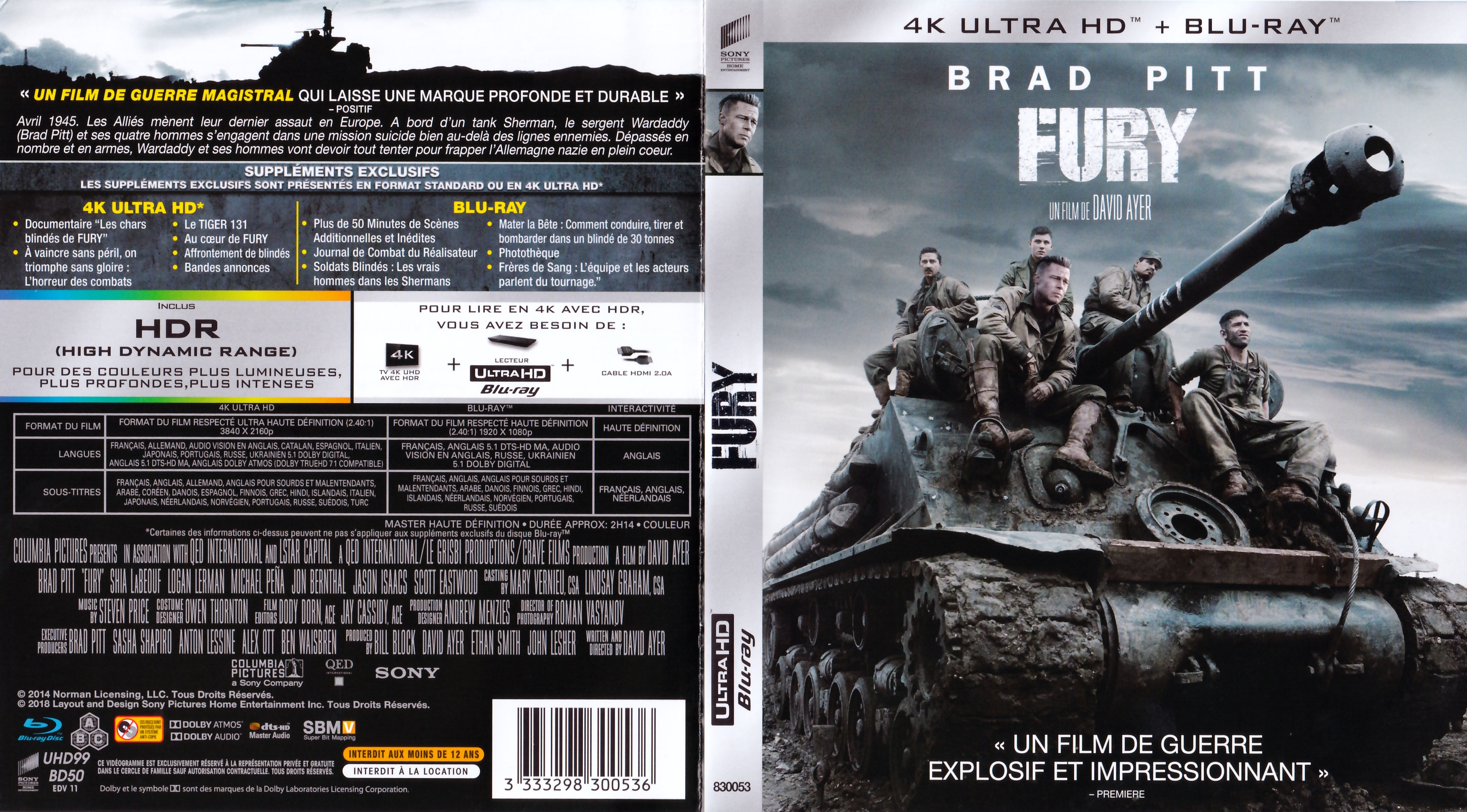 Jaquette DVD Fury 4K (BLU-RAY)