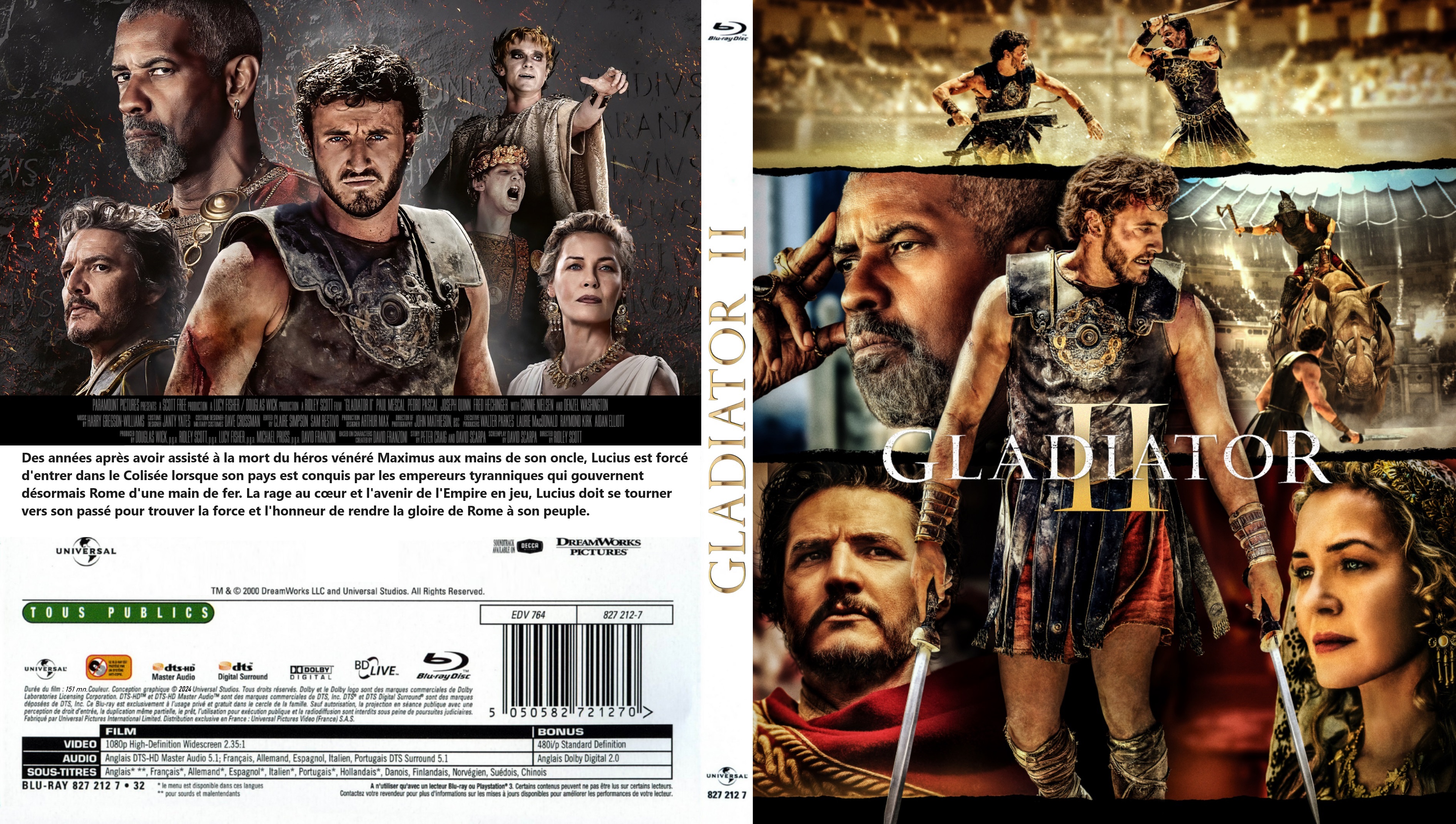 Jaquette DVD Gladiator II custom (BLU-RAY)