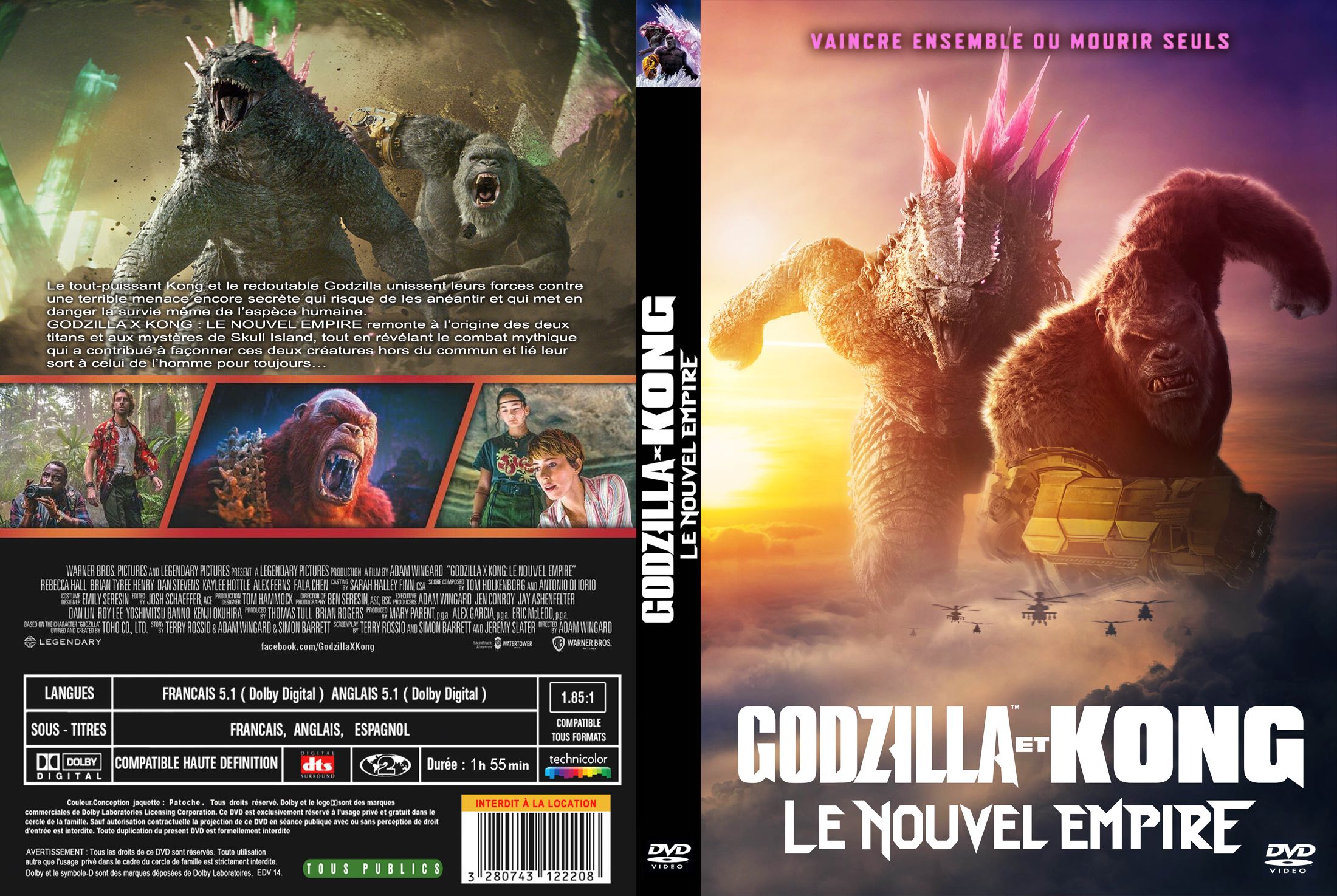 Jaquette DVD Godzilla x Kong Le nouvel empire custom