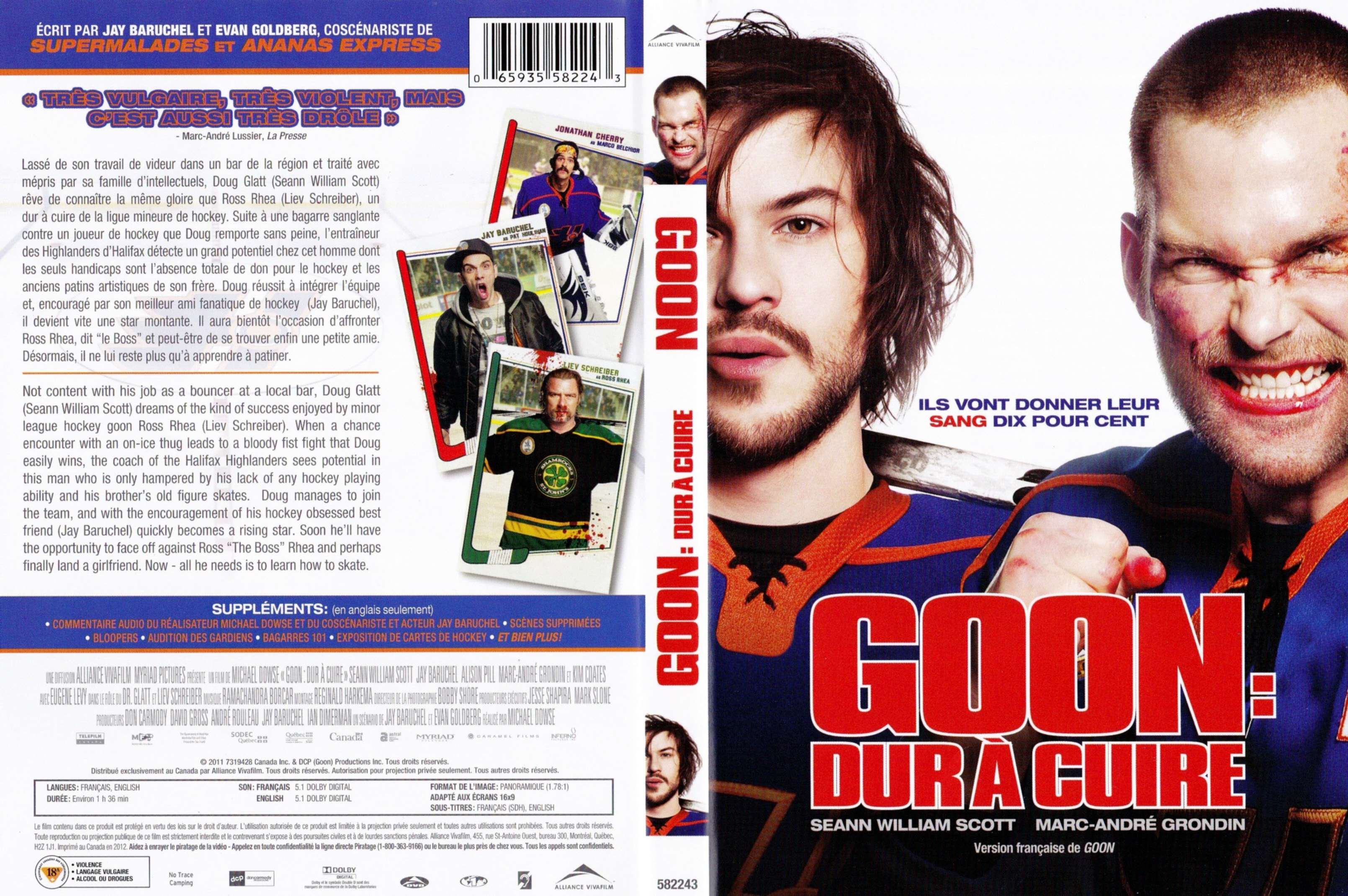 Jaquette DVD Goon - Dur  cuire (Canadienne)