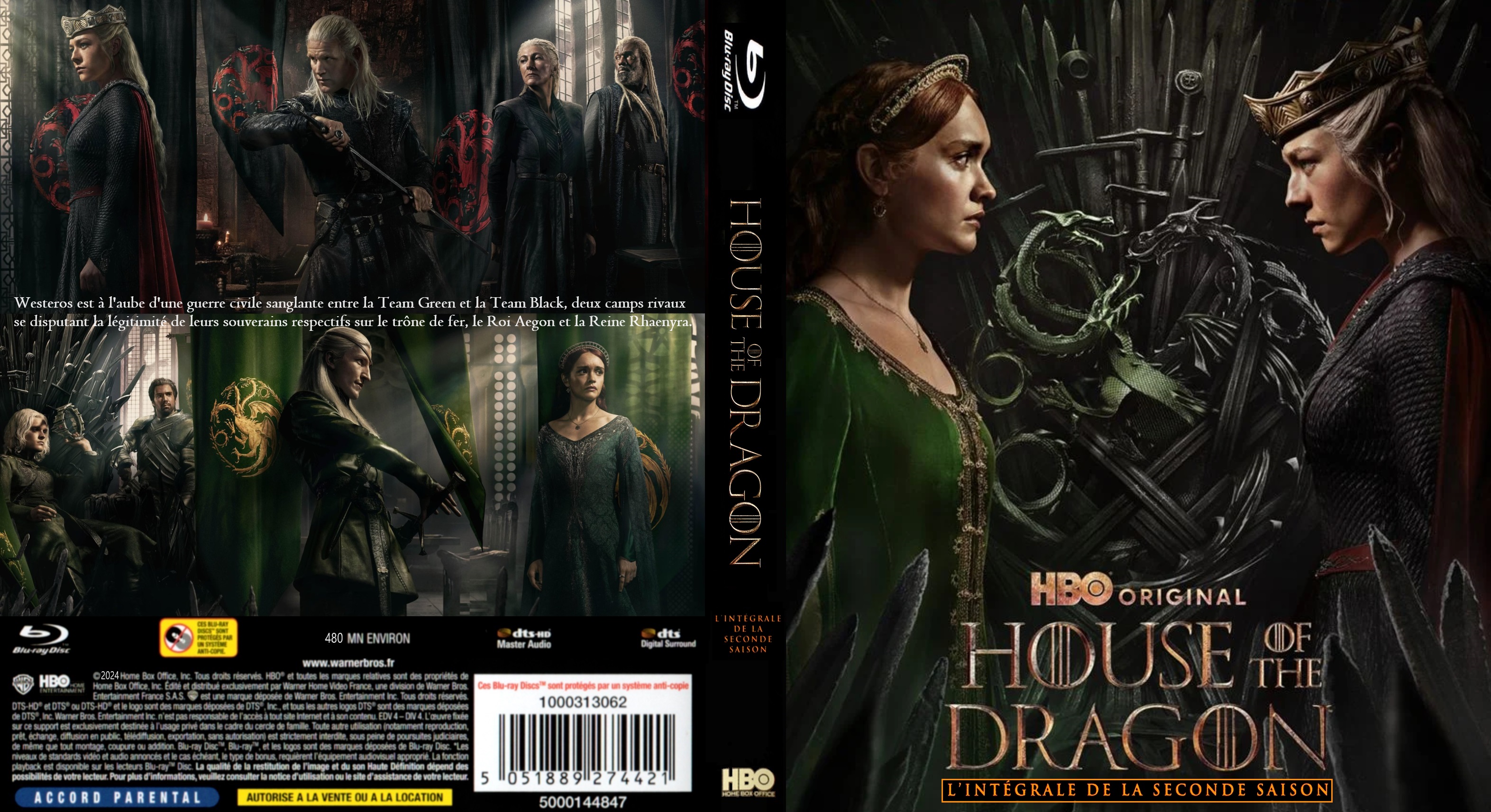 Jaquette DVD House of the dragon Saison 2 custom (BLU-RAY)