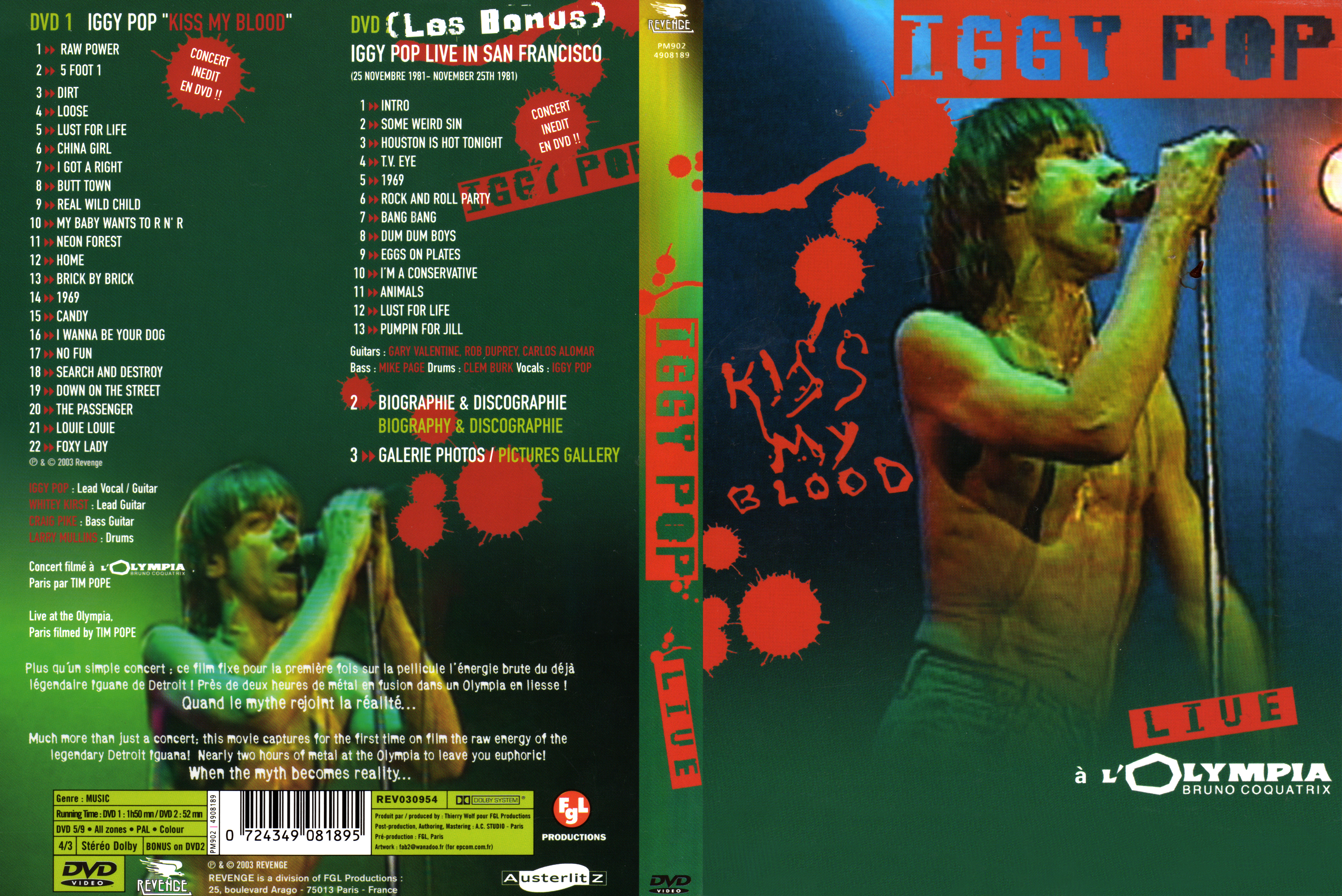 Jaquette DVD Iggy Pop - Kiss my blood live  l