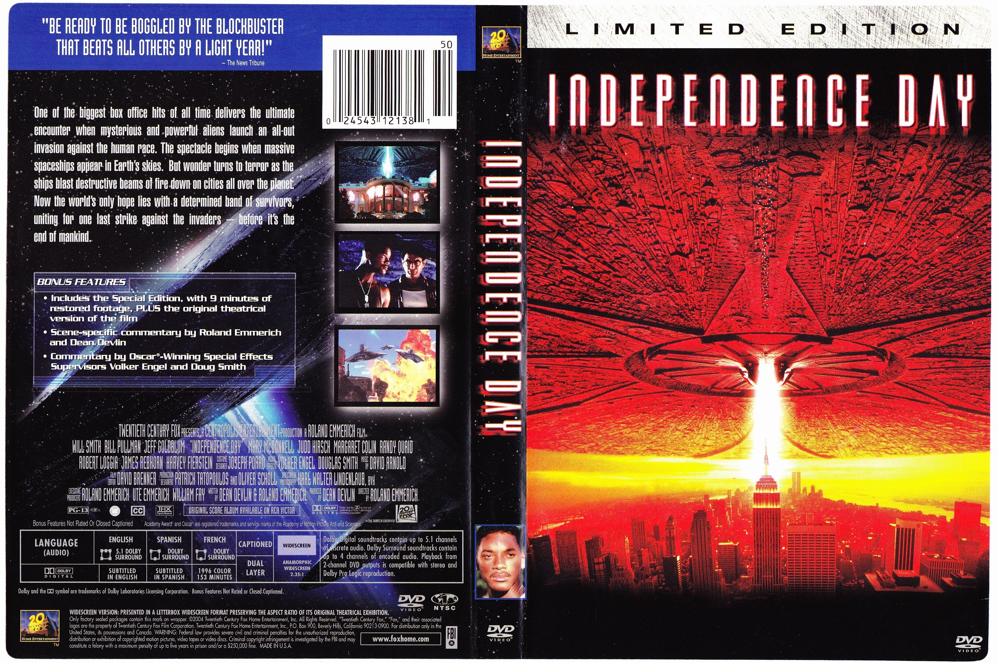 Jaquette DVD Independence day (Canadienne)