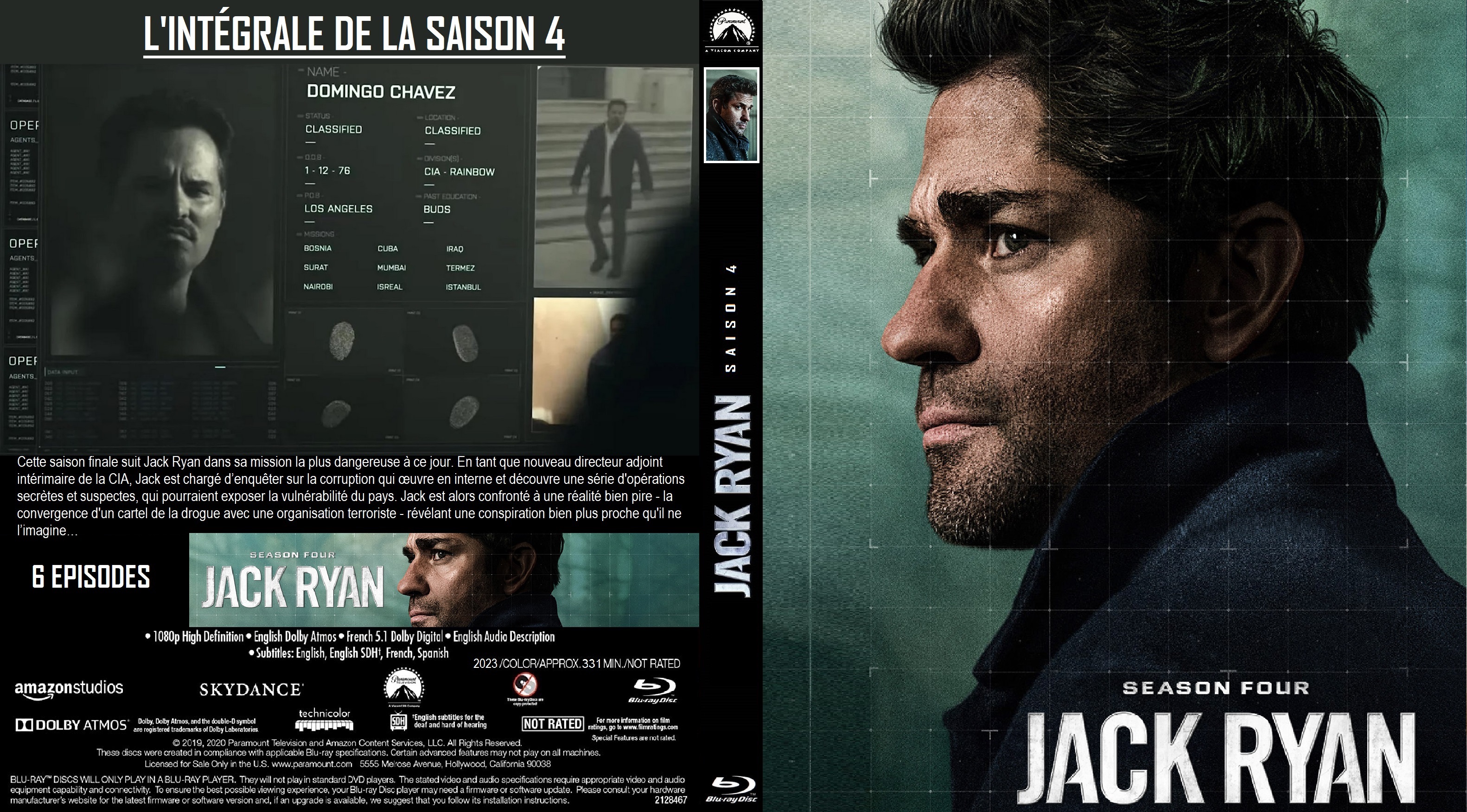 Jaquette DVD Jack Ryan saison 4 custom (BLU-RAY)