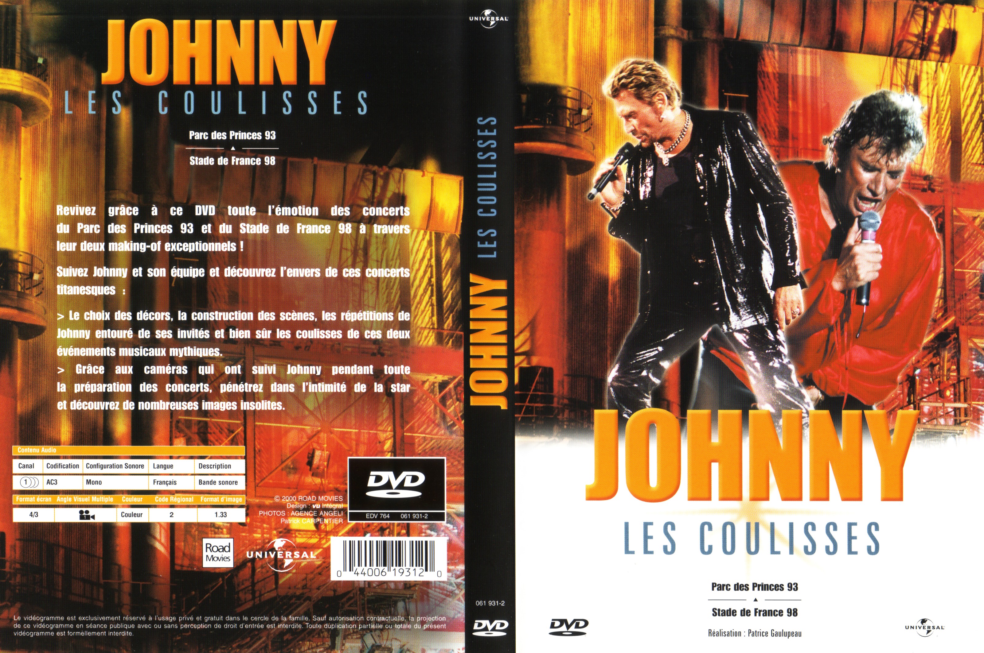 Jaquette DVD Johnny les coulisses