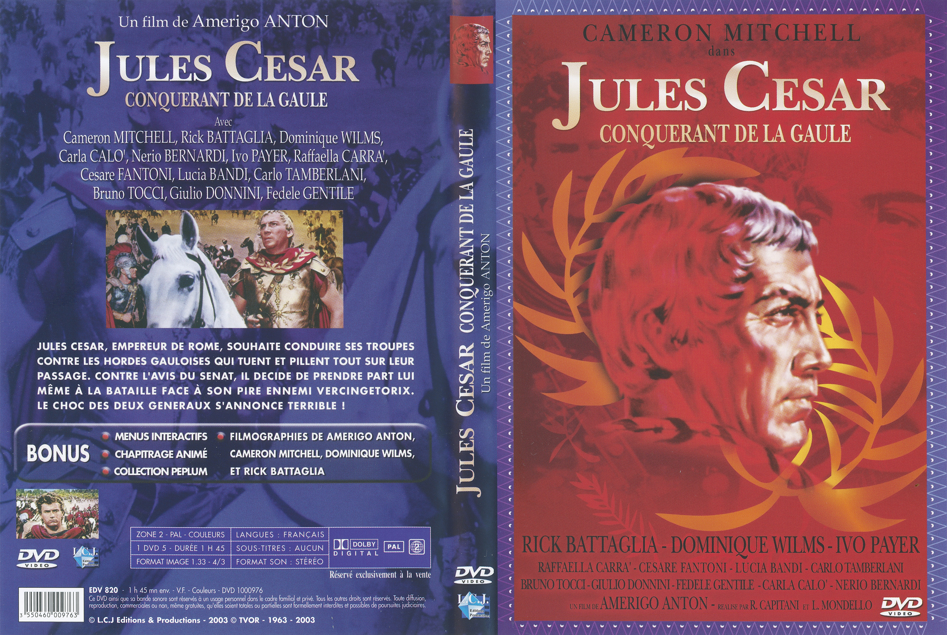 Jaquette DVD Jules Cesar conqurant de la gaule v2