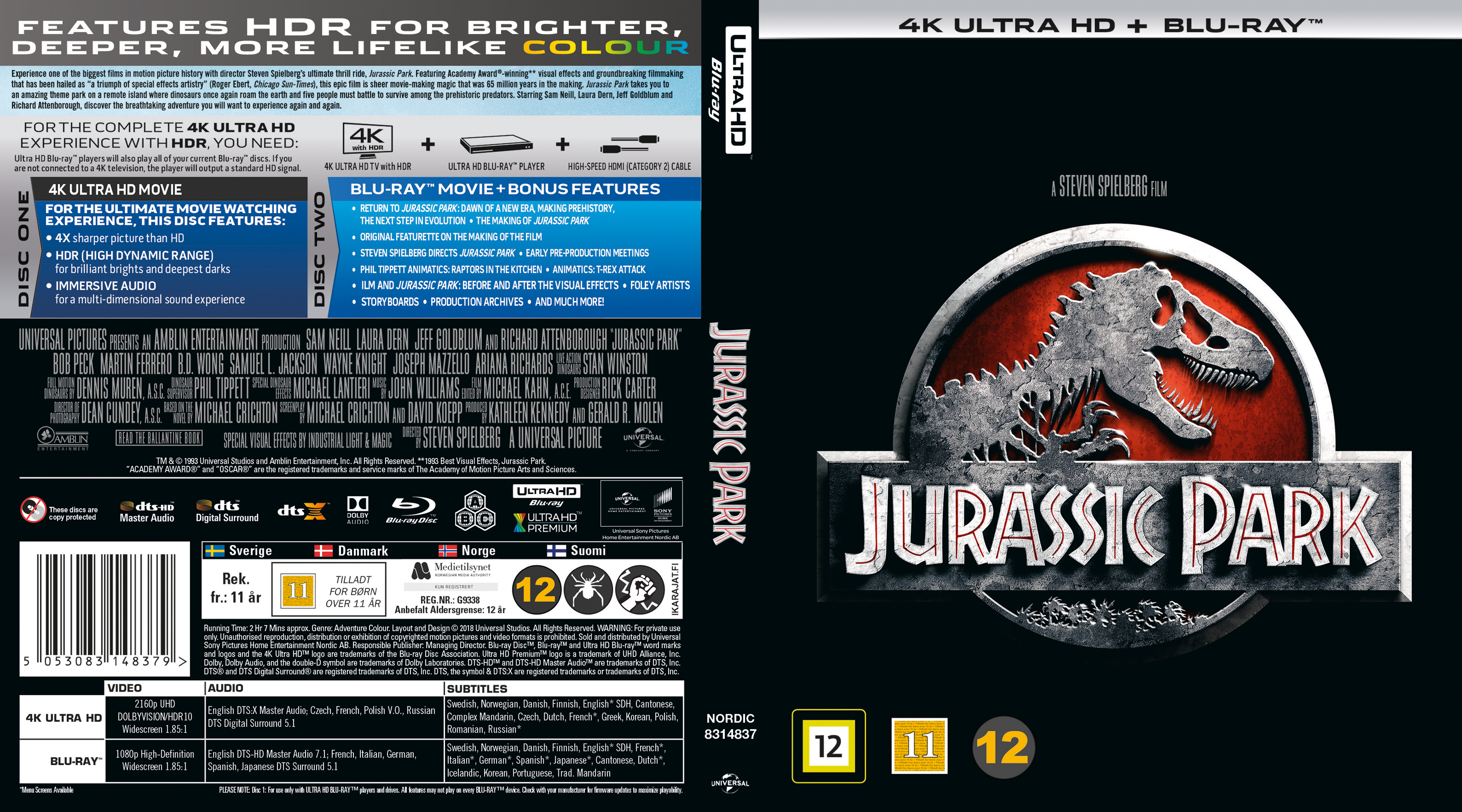 Jaquette DVD Jurassic Park 4K (BLU-RAY)