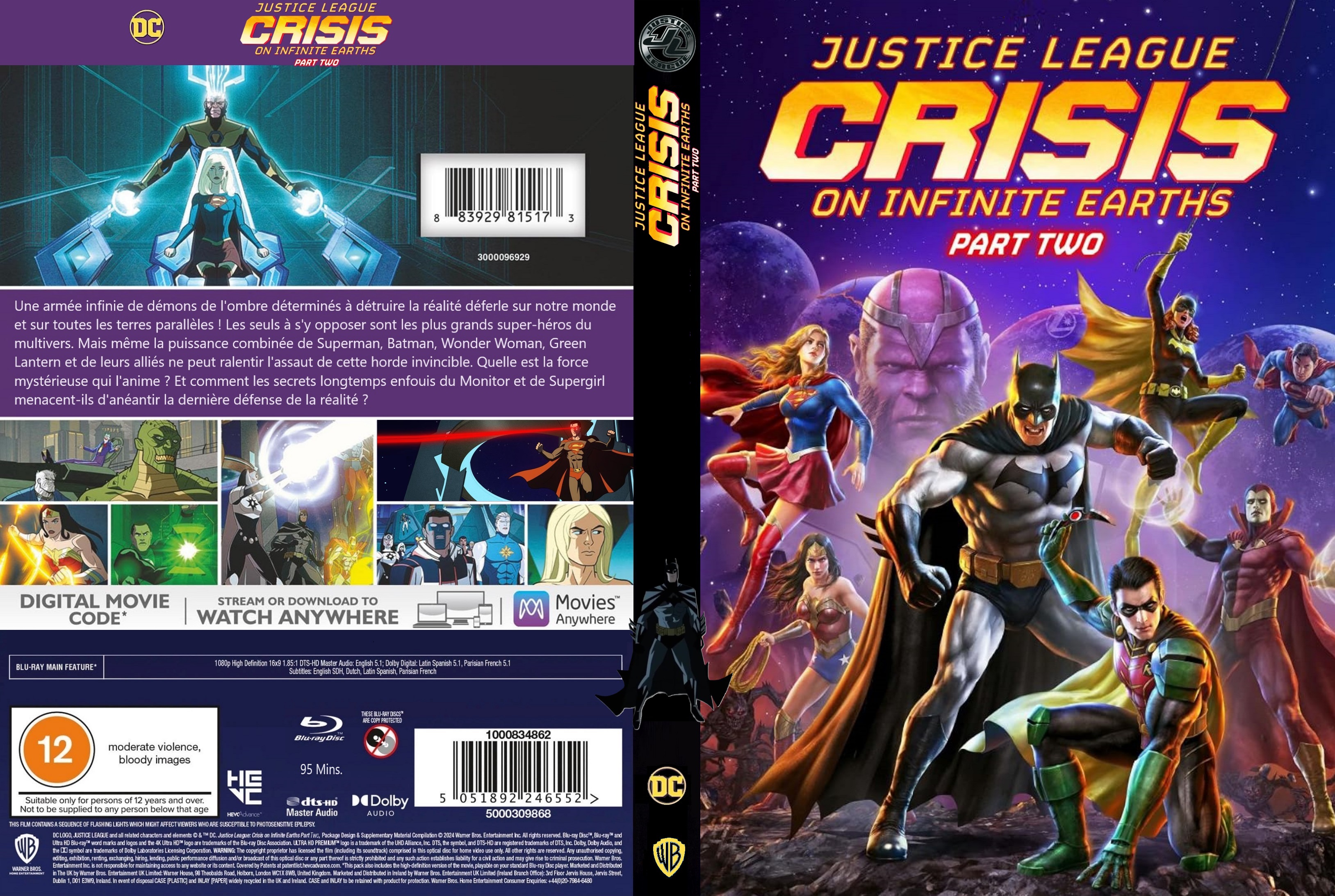 Jaquette DVD Justice League Crisis on infinite Earths part two custom