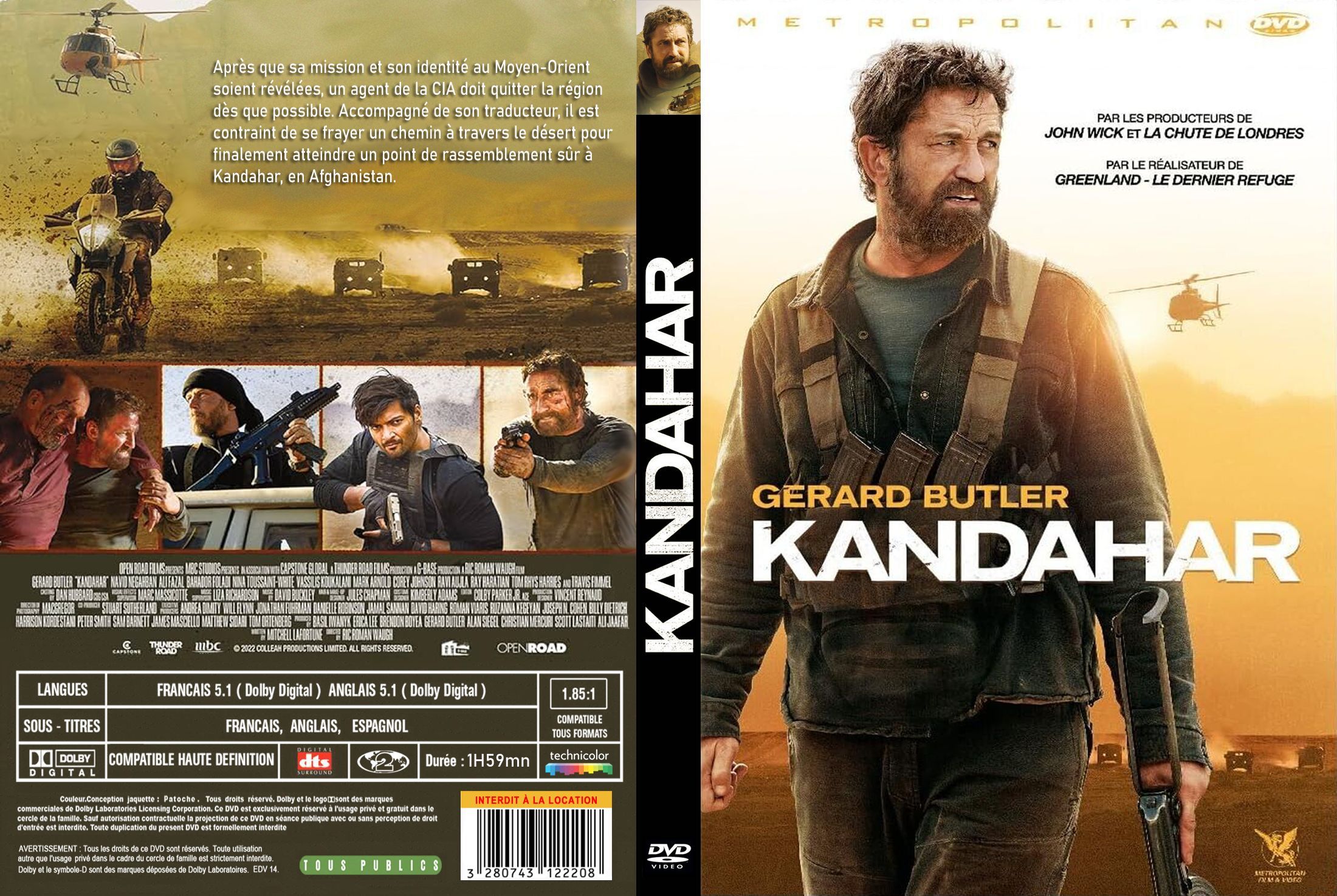 Jaquette DVD Kandahar (2024) custom