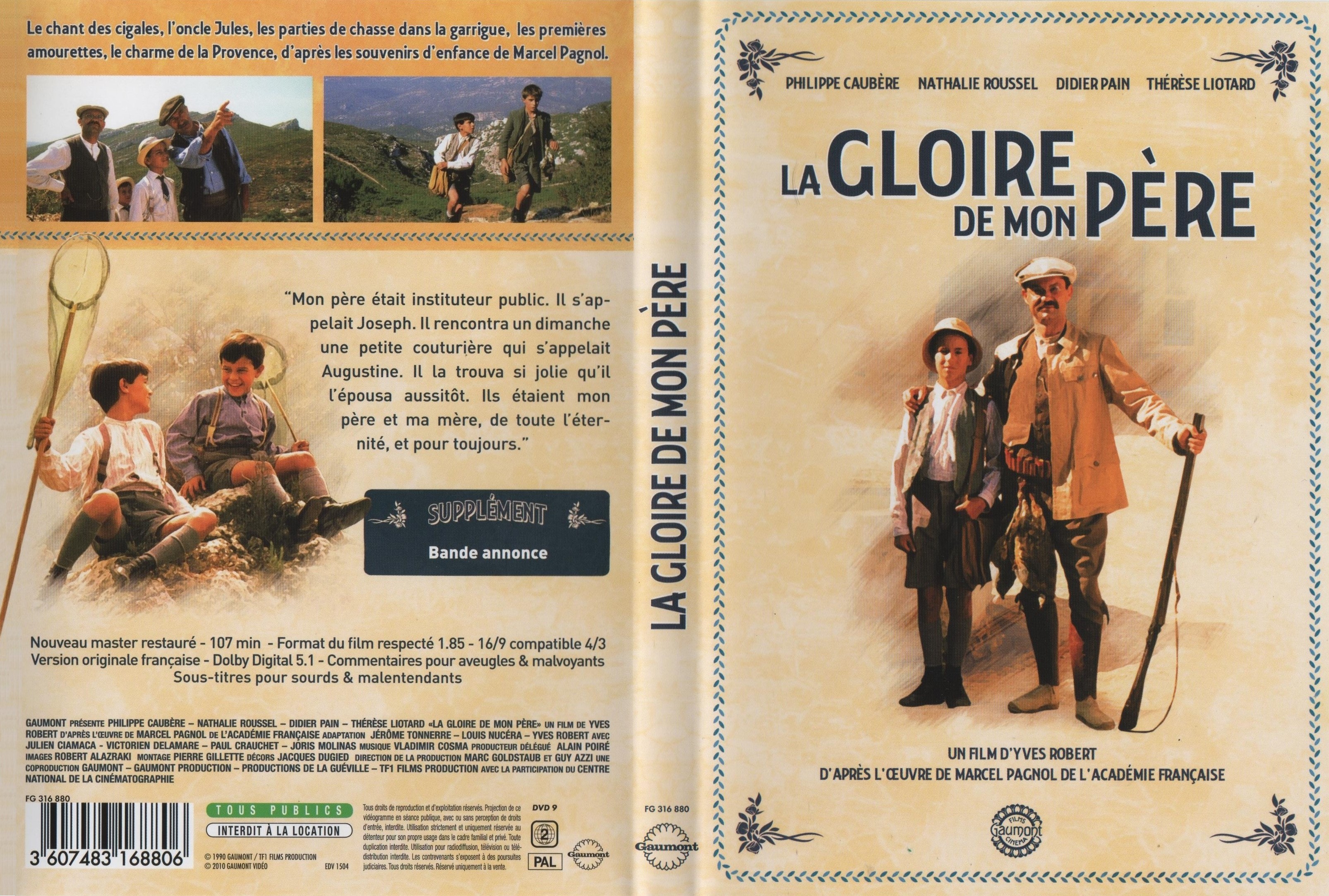 Jaquette DVD La gloire de mon pre v2