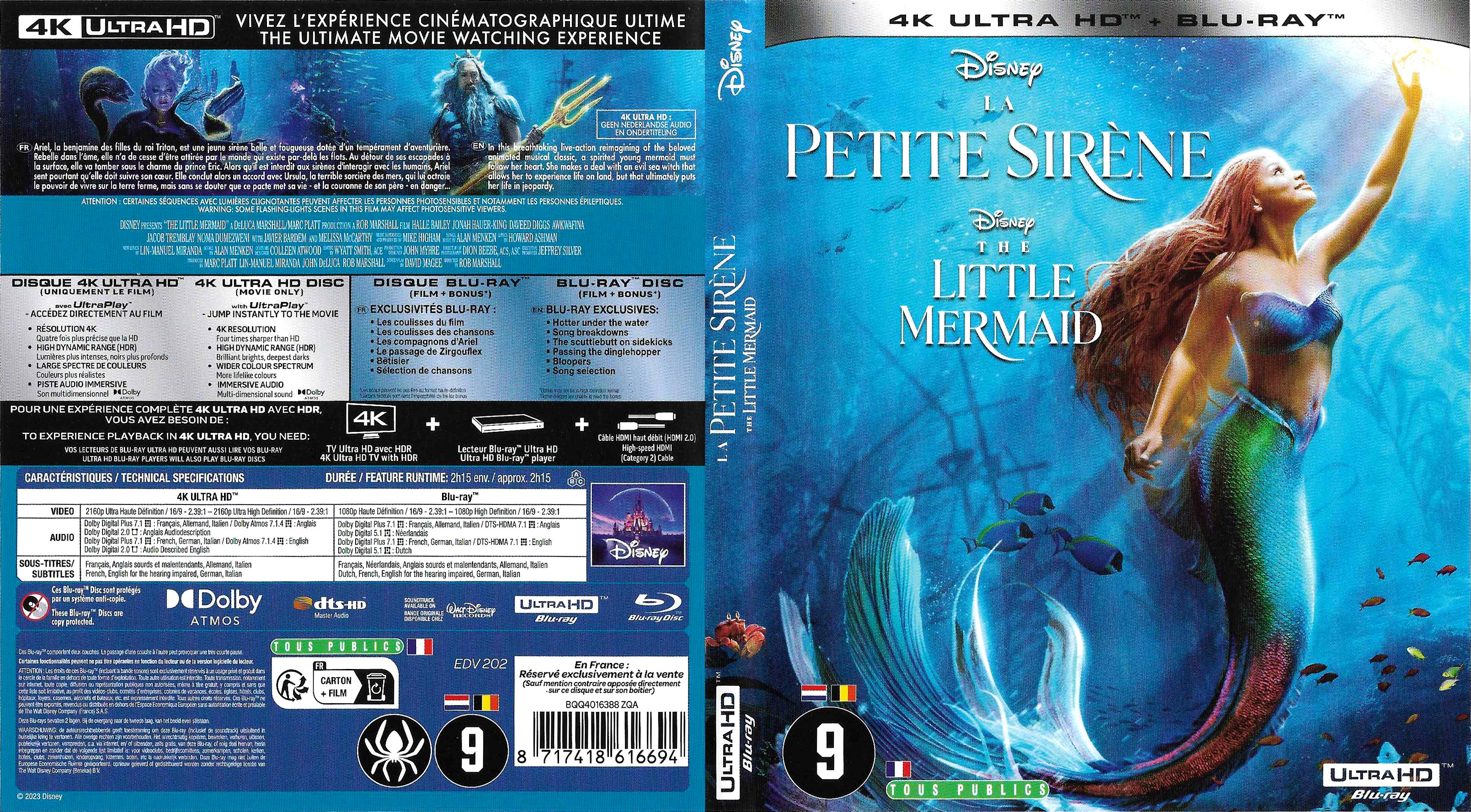 Jaquette DVD La petite sirne 2023 4K (BLU-RAY)