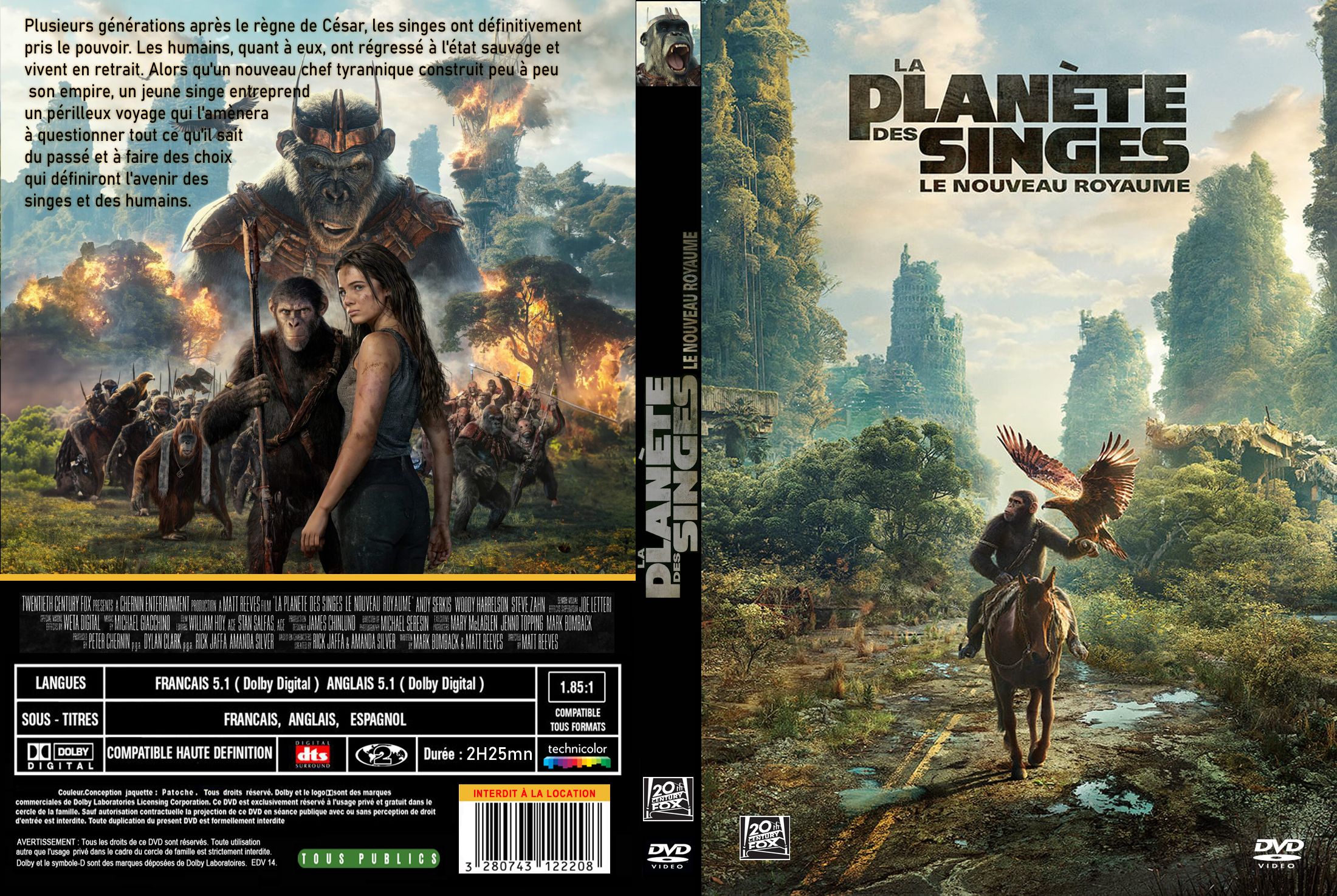 Jaquette DVD La plante des singes - Le nouveau royaume custom