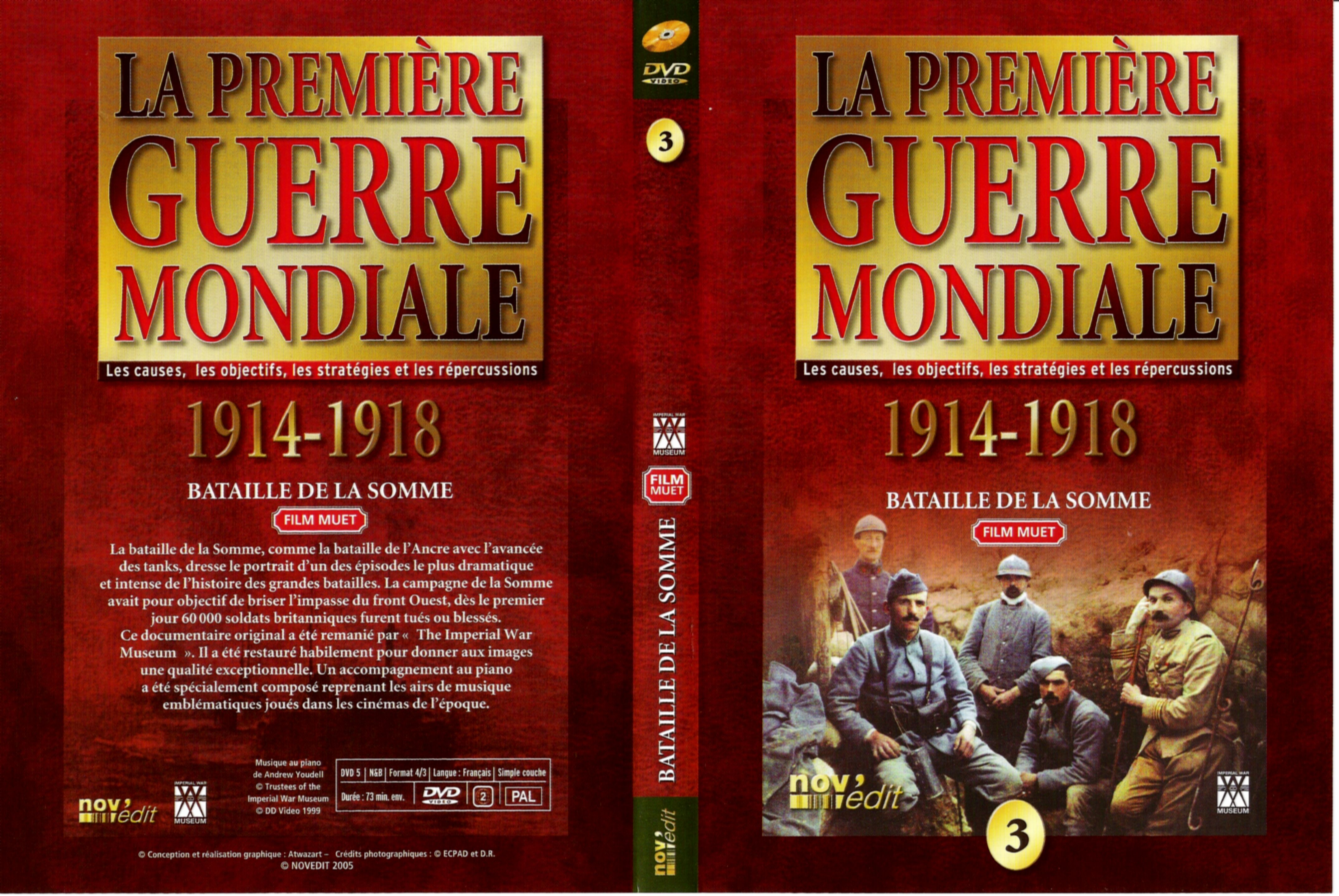 Jaquette DVD La premire guerre mondiale vol 03 - bataille de la Somme