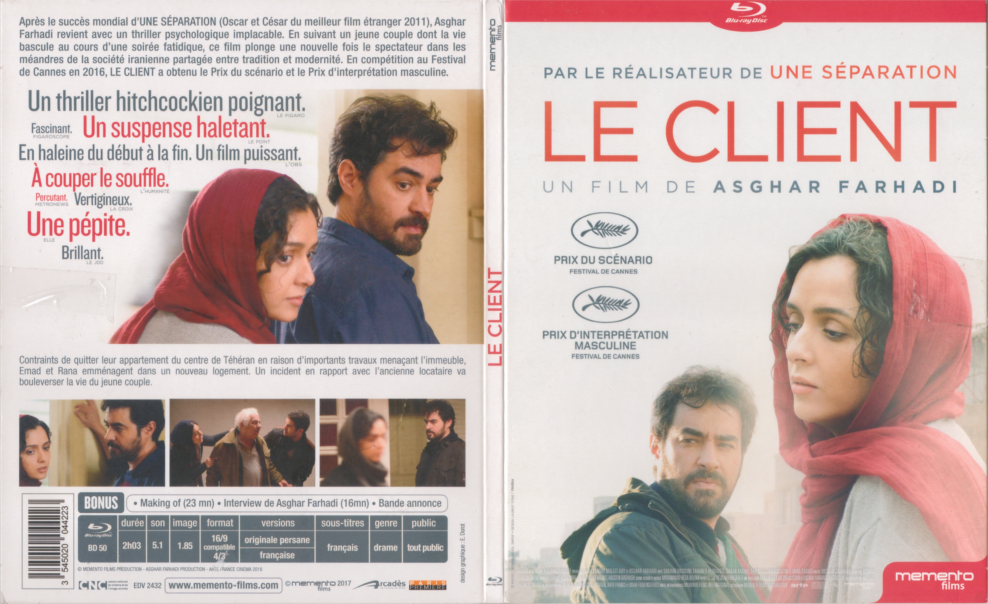 Jaquette DVD Le Client 2016 (BLU-RAY)