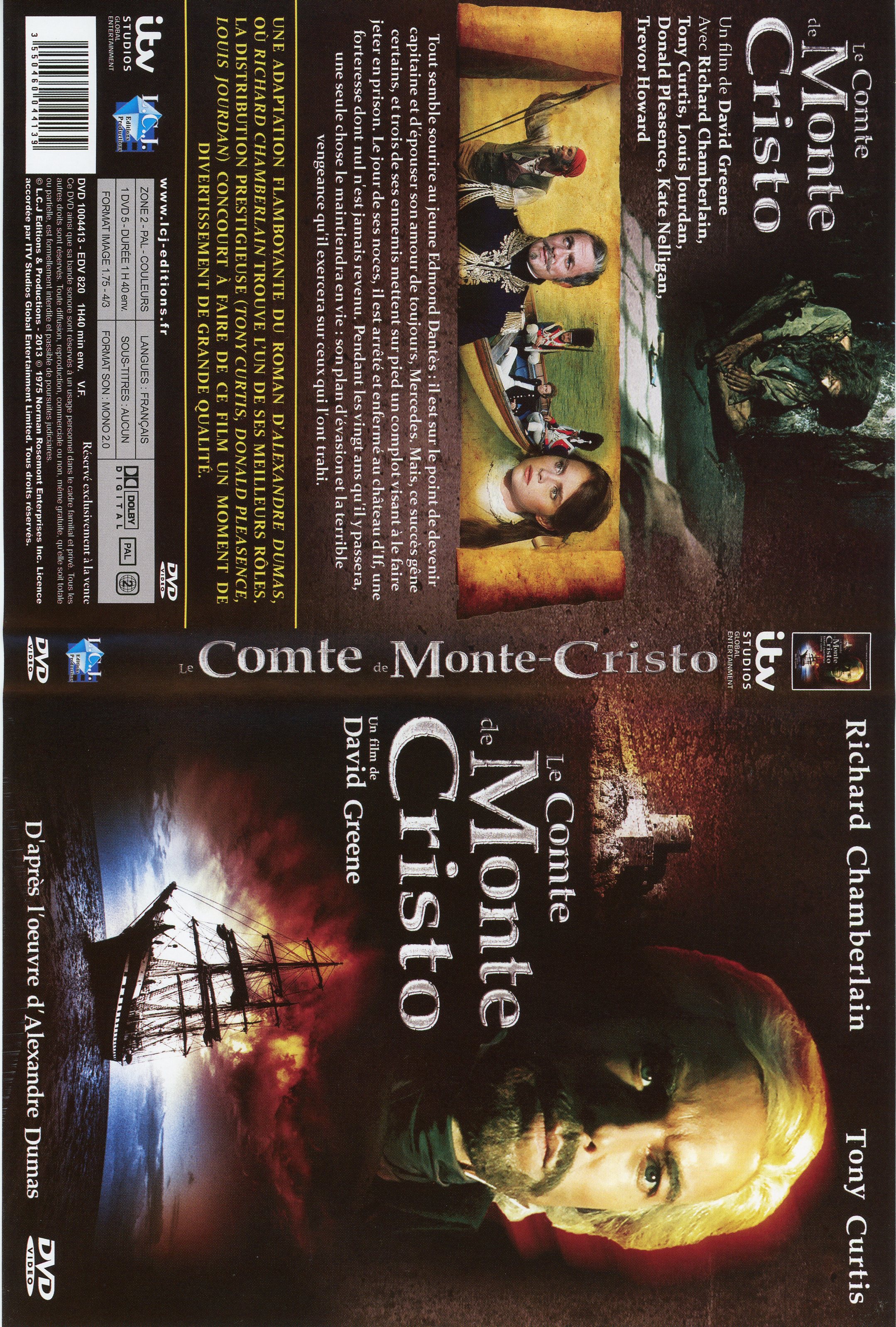 Jaquette DVD Le Comte de Monte-Cristo (Richard Chamberlain) v2