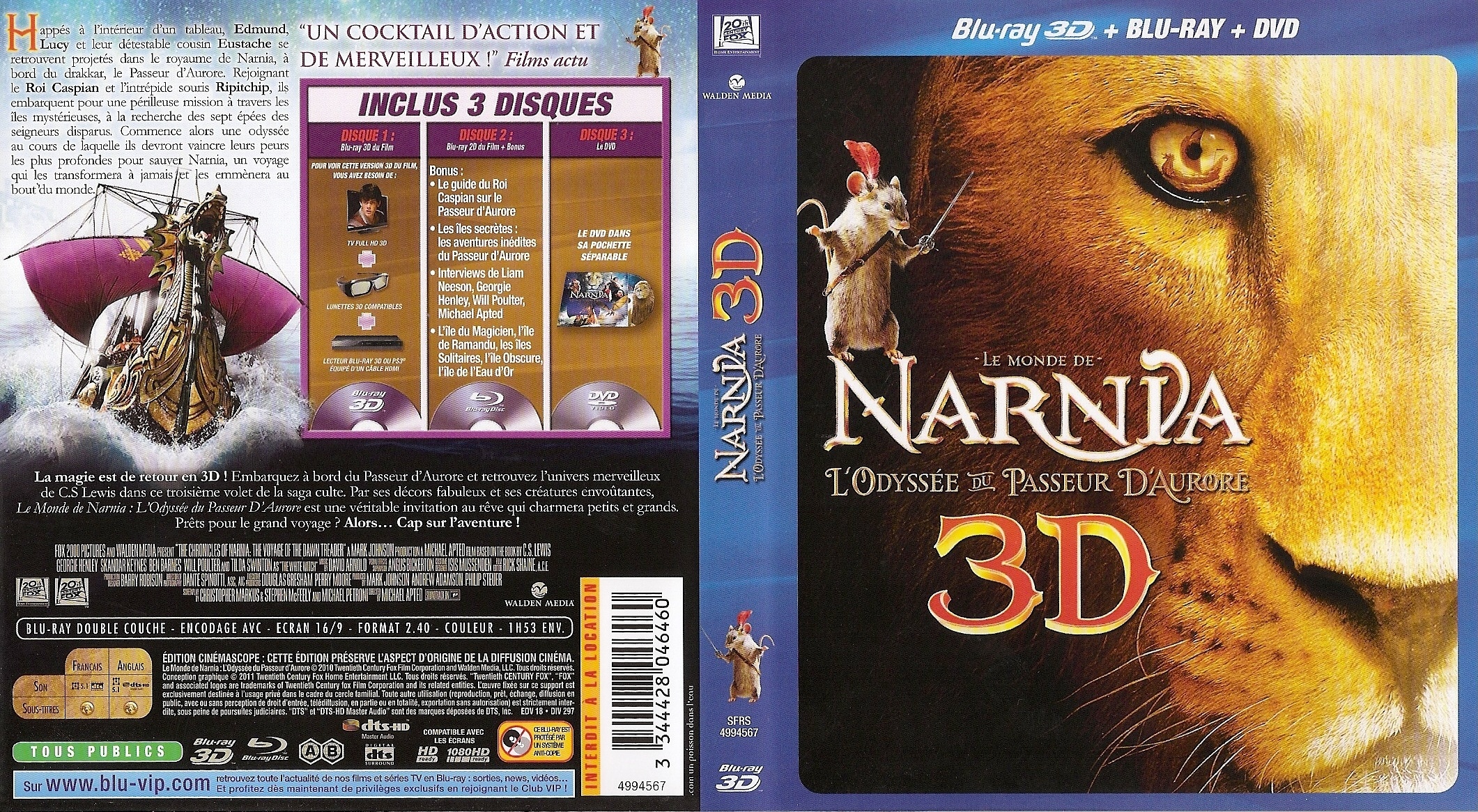 Jaquette DVD Le Monde de Narnia : L