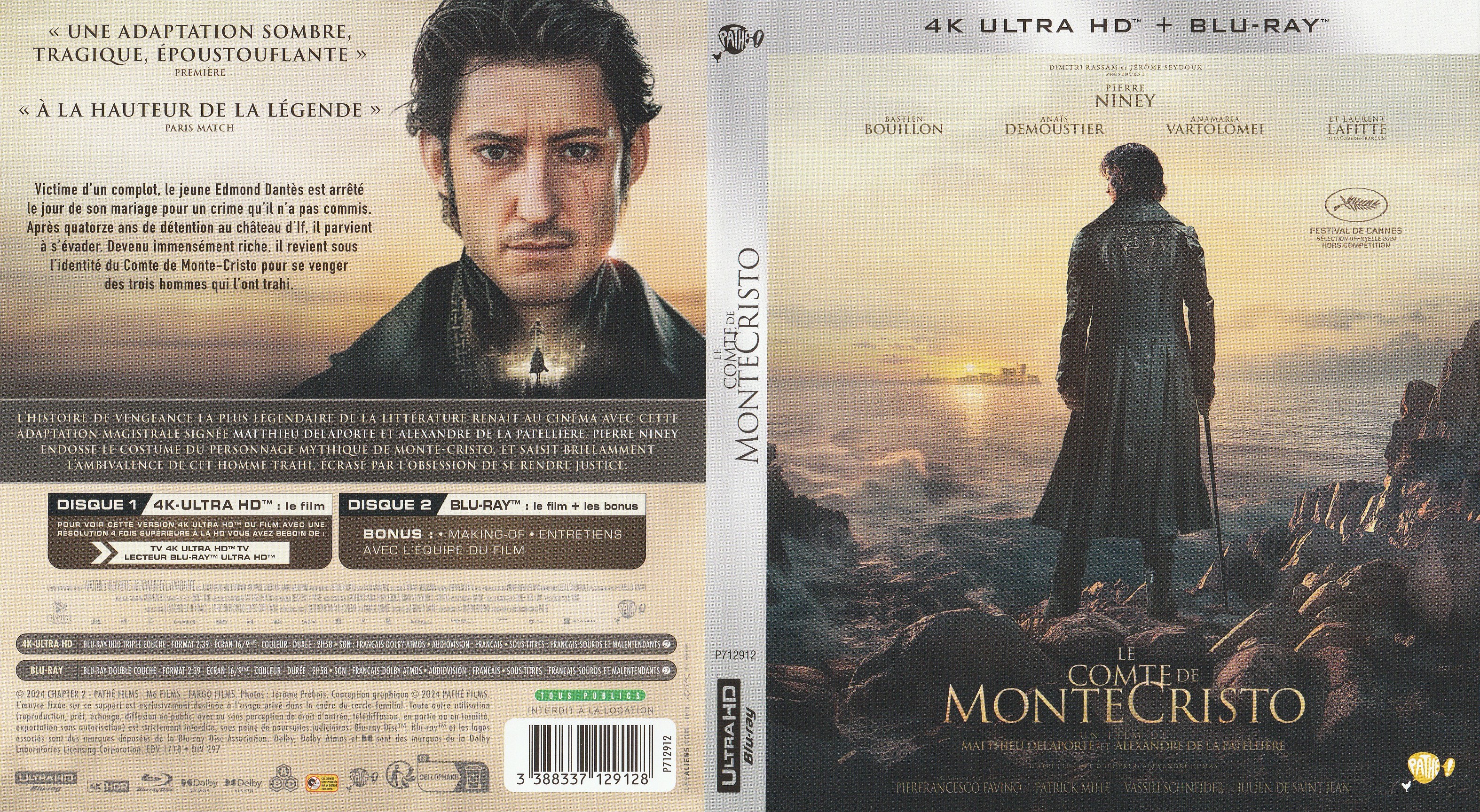 Jaquette DVD Le comte de Monte Cristo 4K (BLU-RAY)