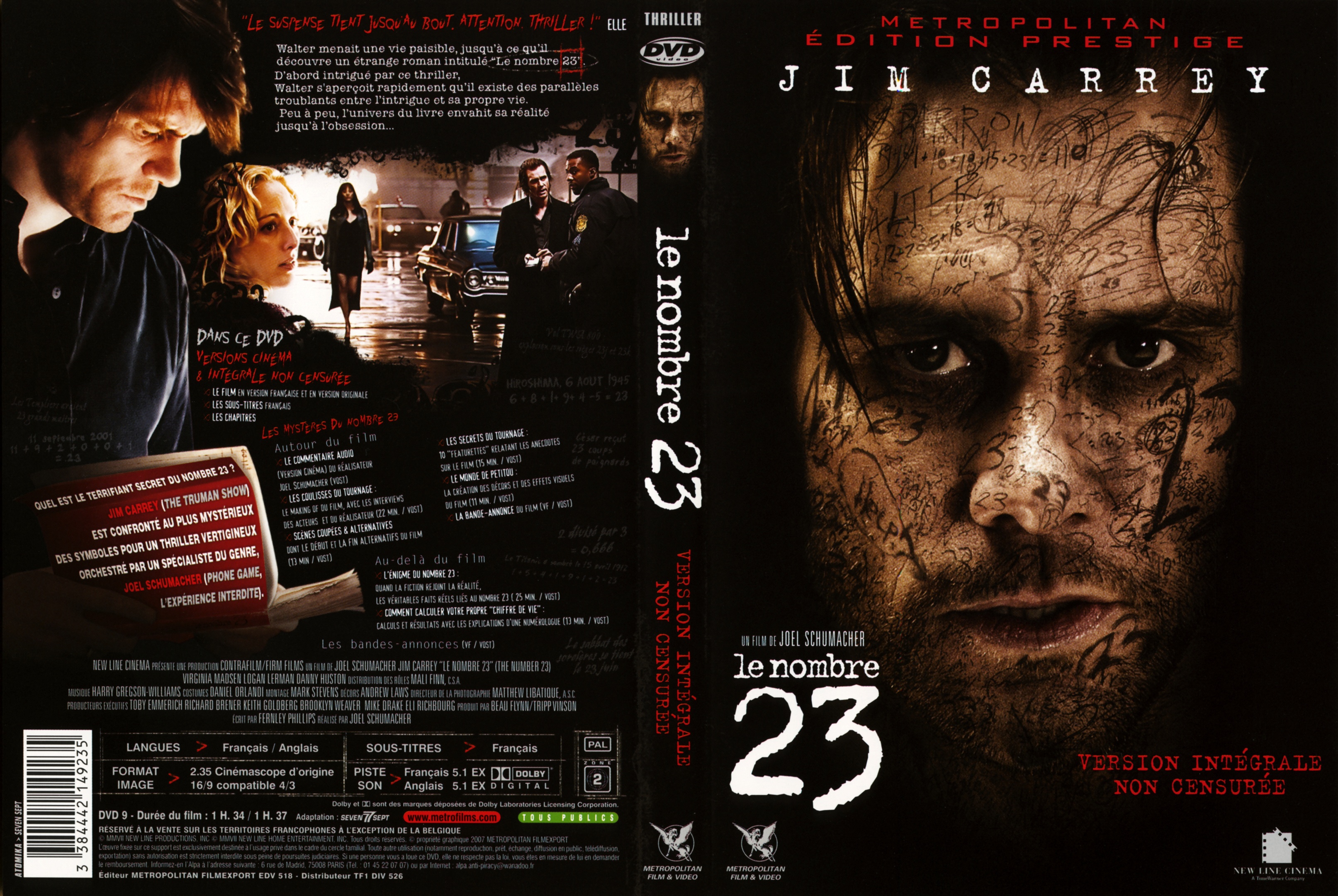 Jaquette DVD Le nombre 23 v3