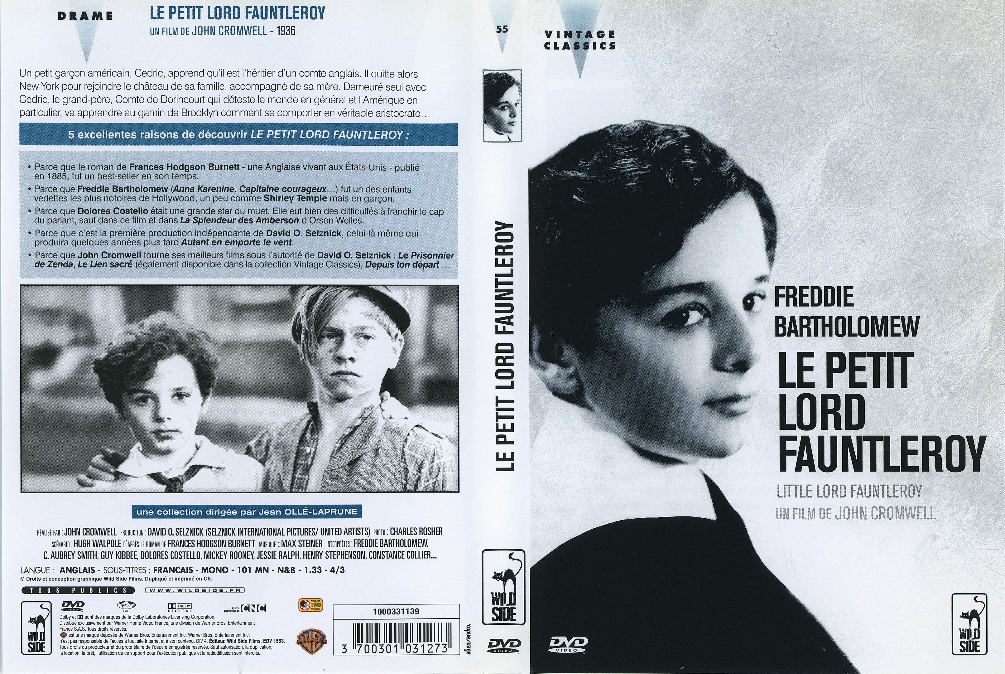 Jaquette DVD Le petit lord Fauntleroy 1936