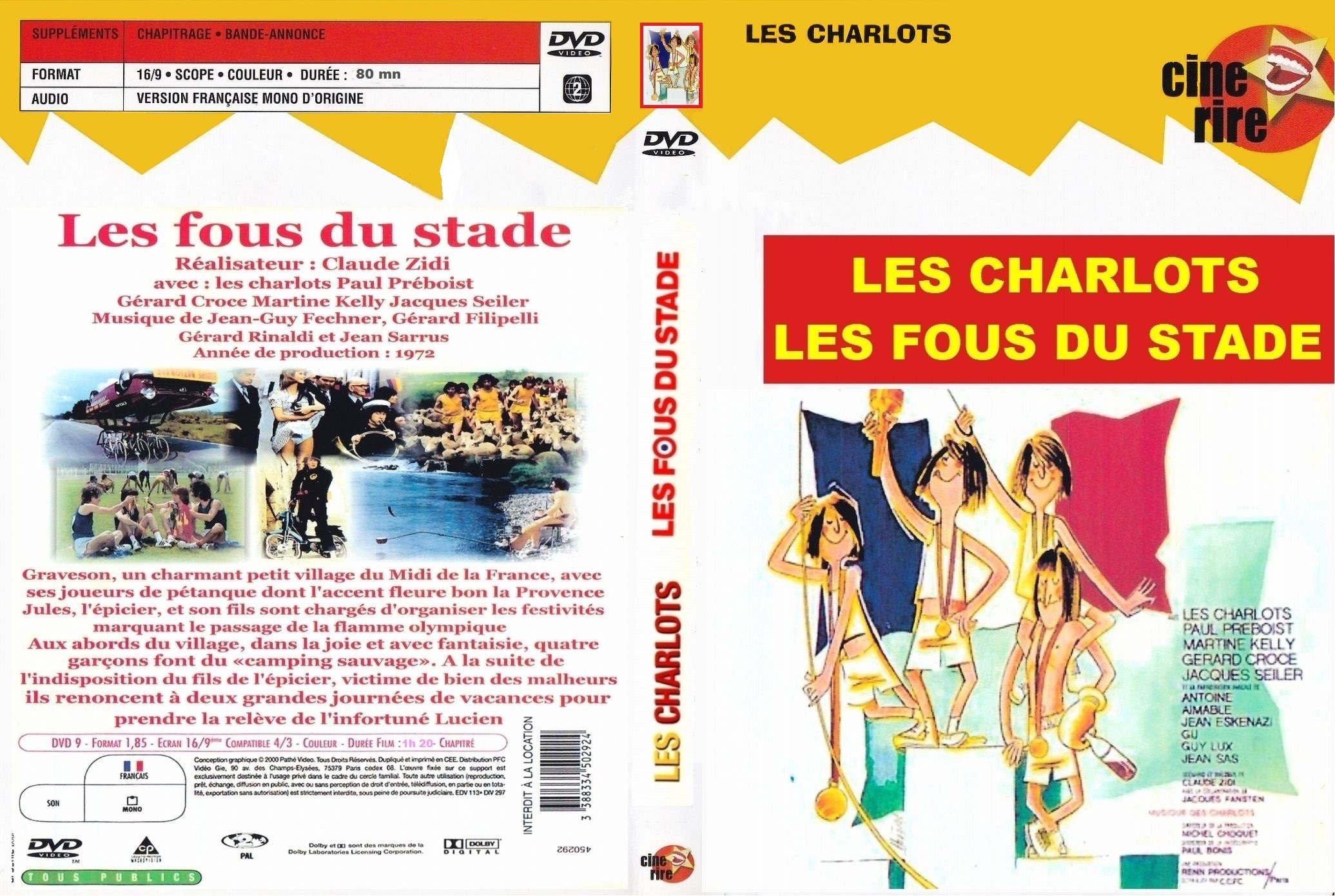 Jaquette DVD Les Charlots Les fous du stade custom 