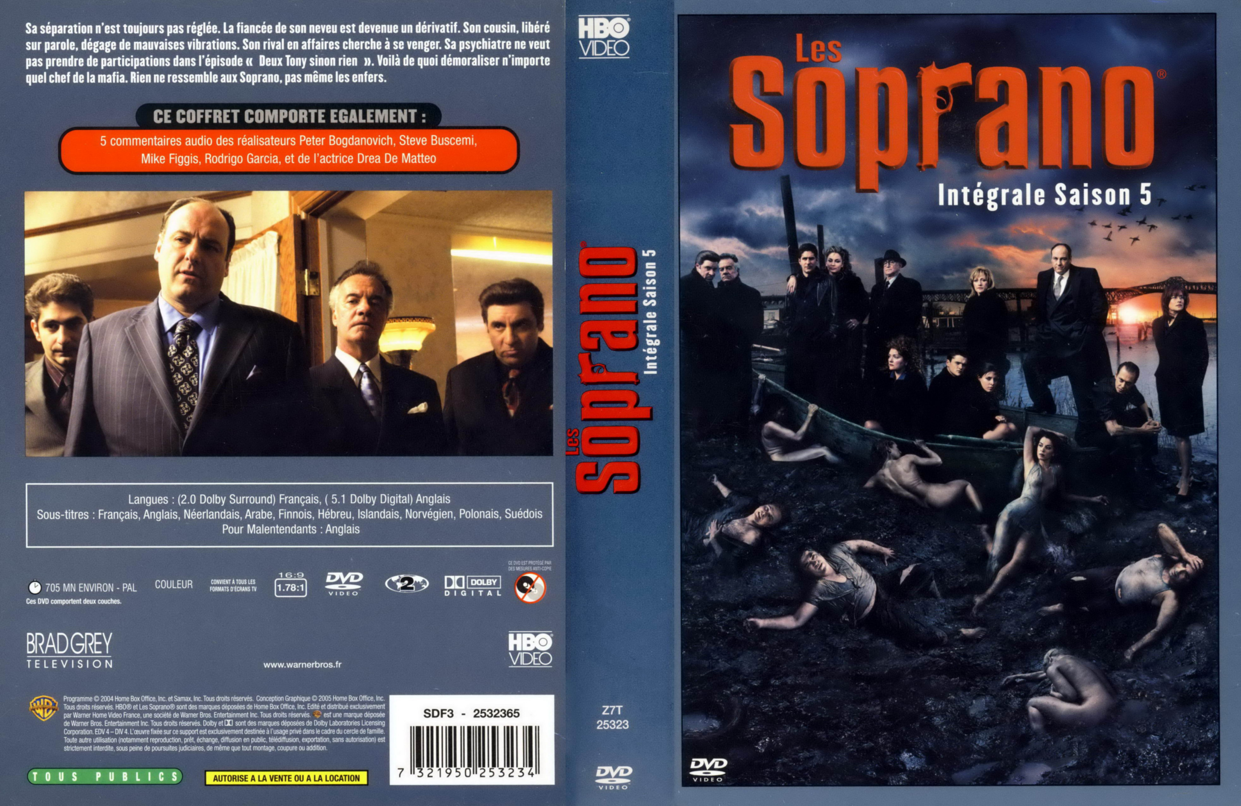Jaquette DVD Les Soprano Saison 5 COFFRET
