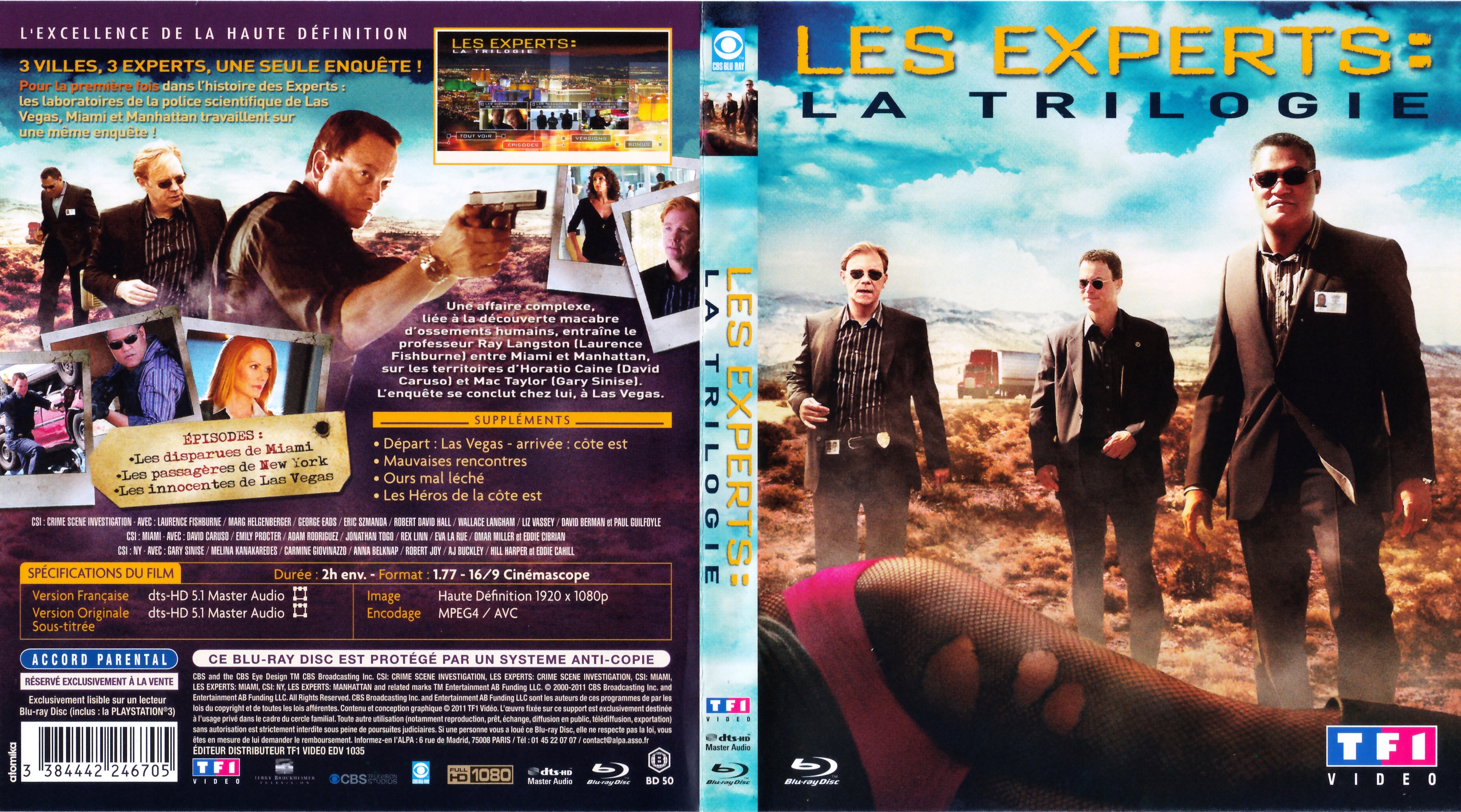 Jaquette DVD Les experts - La trilogie (BLU-RAY)