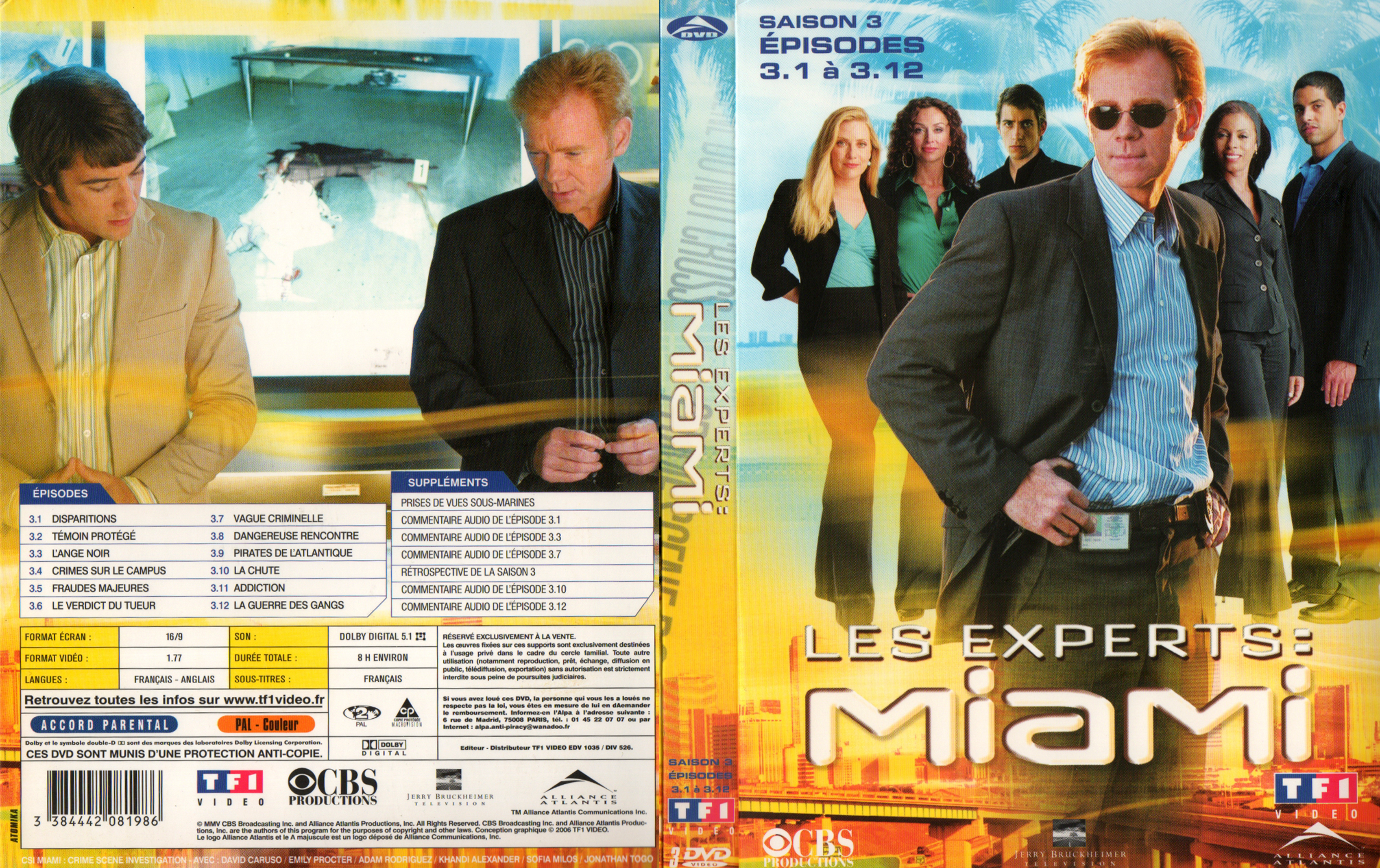 Jaquette DVD Les experts miami saison 3 vol 1 COFFRET v2