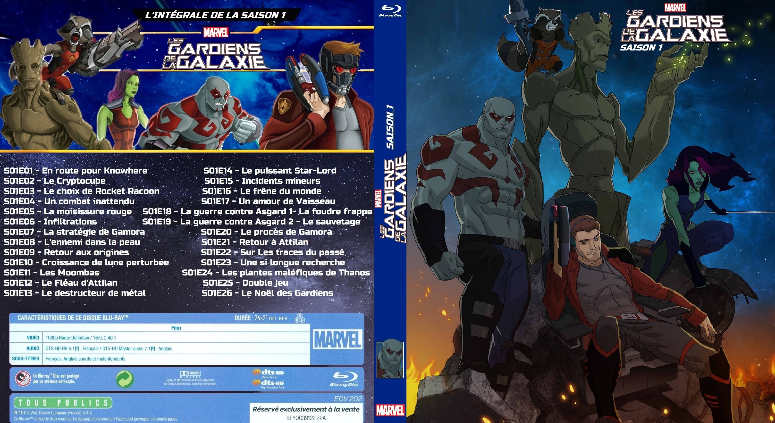 Jaquette DVD Les gardiens de la galaxie saison 1 BLU RAY custom